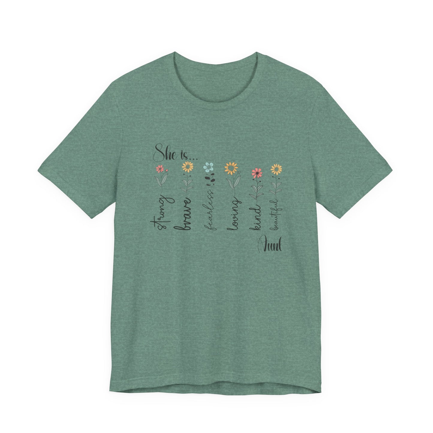 T-Shirt - Family / Aunt - Strong, Brave, Beautiful Floral Design (1)