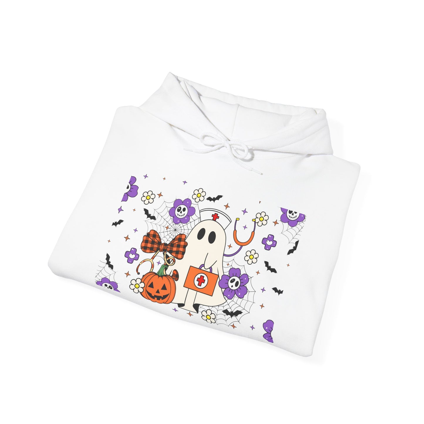 Heavy Blend Hoodie - Medical / Halloween Ghost with Medical Stuff (01a)