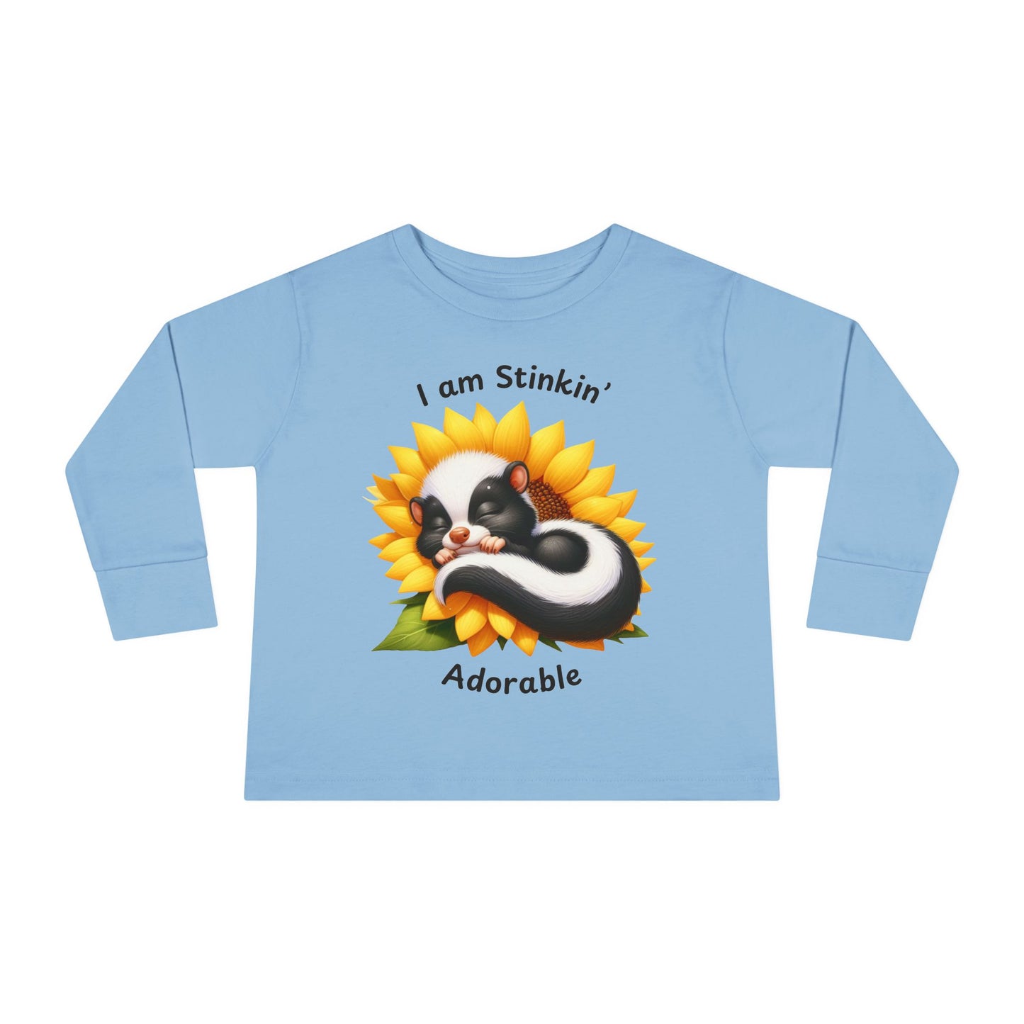 Toddler Long Sleeve Tee - Stinkin' Adorable with Skunk (2)