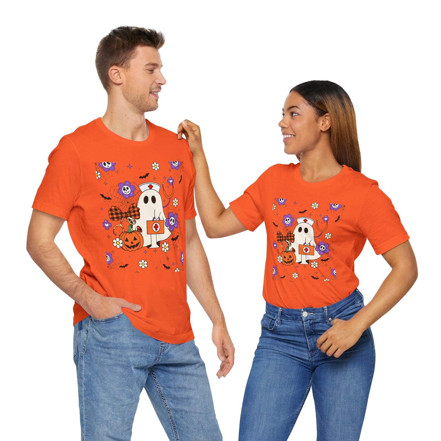 T-Shirt - Medical / Halloween Ghost with Medical Stuff (01a)