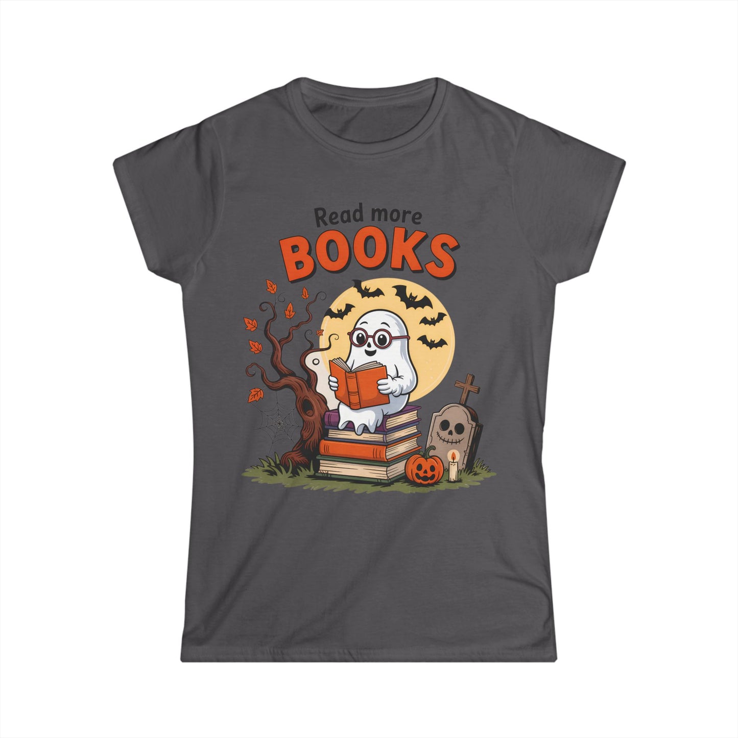 Female T-Shirt - Teacher / Halloween - Read More Books (01a)
