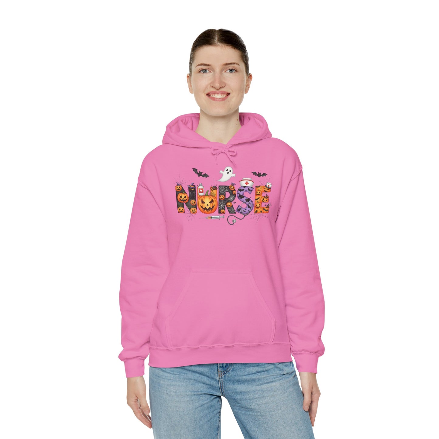 Heavy Blend Hoodie - Nurse / Halloween - Nurse w Halloween Decor (01a)