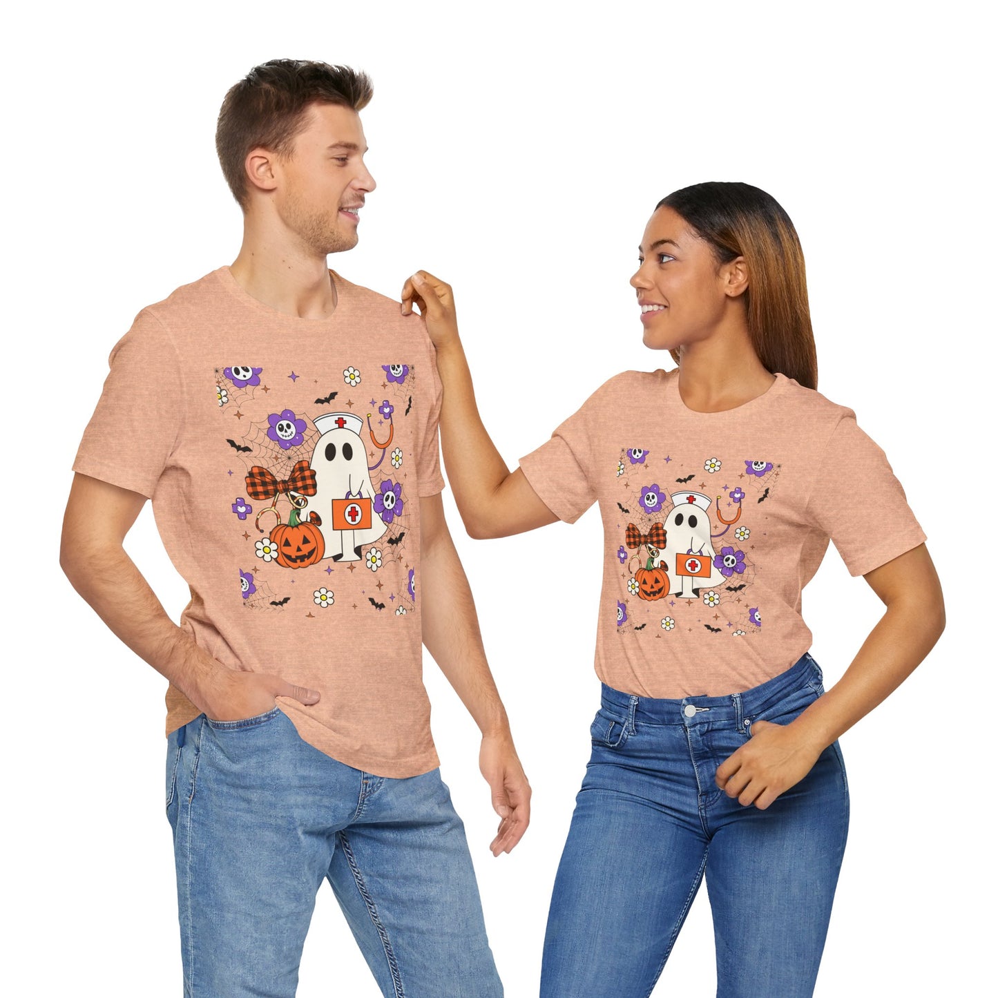 T-Shirt - Medical / Halloween Ghost with Medical Stuff (01a)