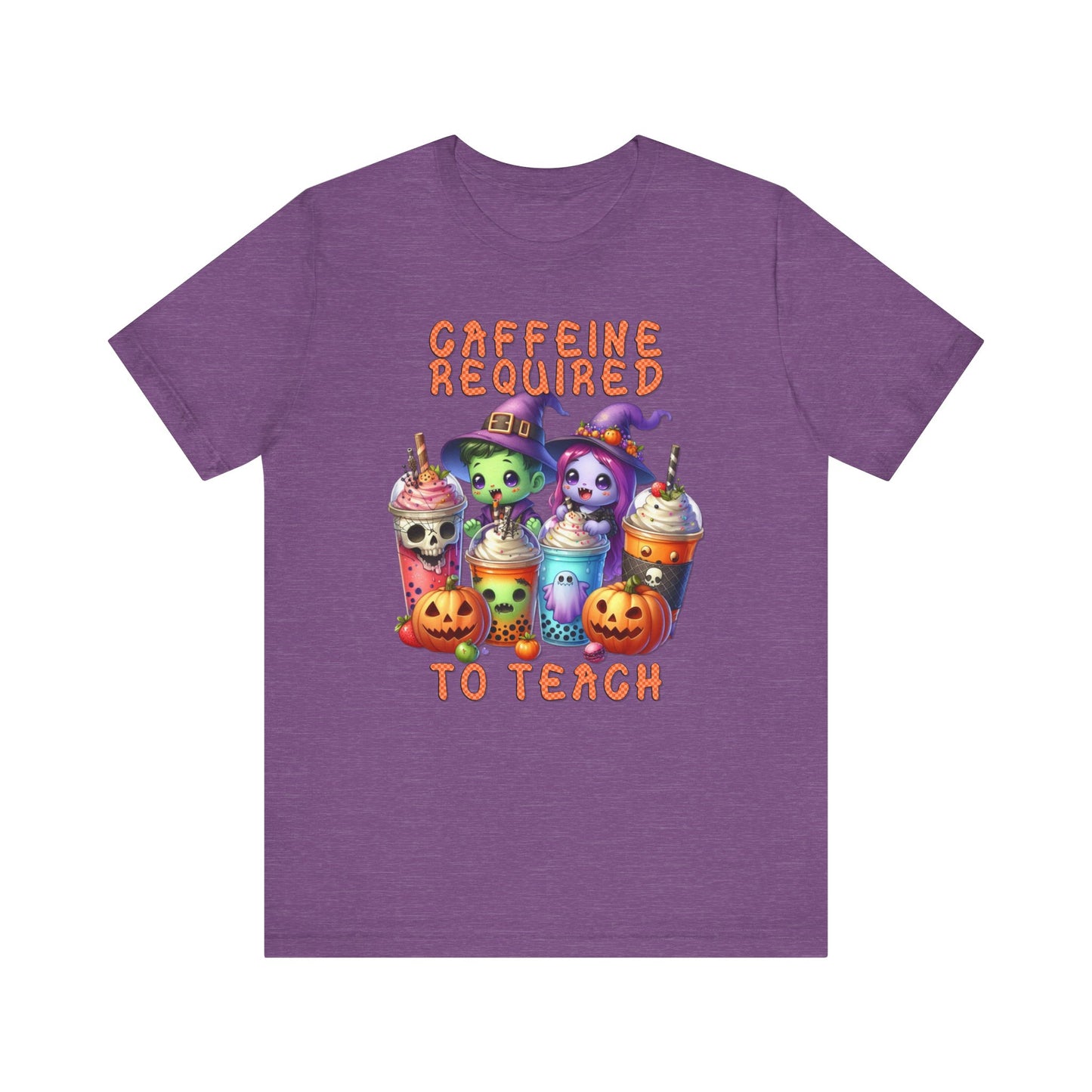 T-Shirt - Teacher / Halloween - Caffeine required to teach (01a)