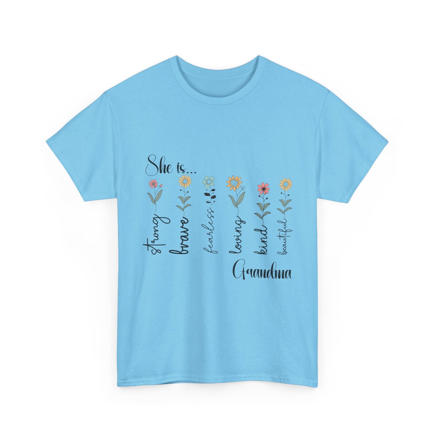 T-Shirt – Grandma - Strong, Brave, Beautiful Floral Design