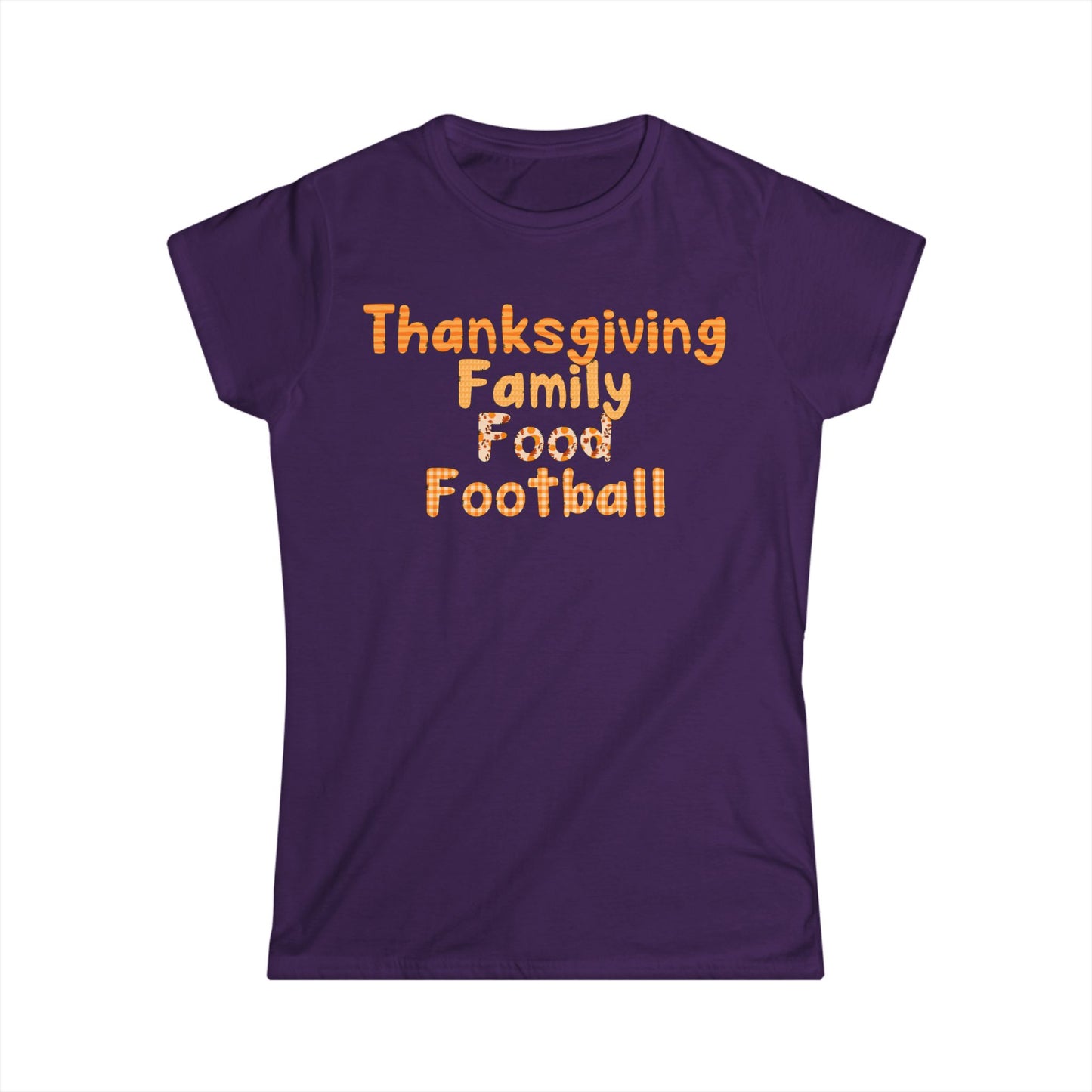 Female T-Shirt - Thanksgiving - Family Food Football (01a)