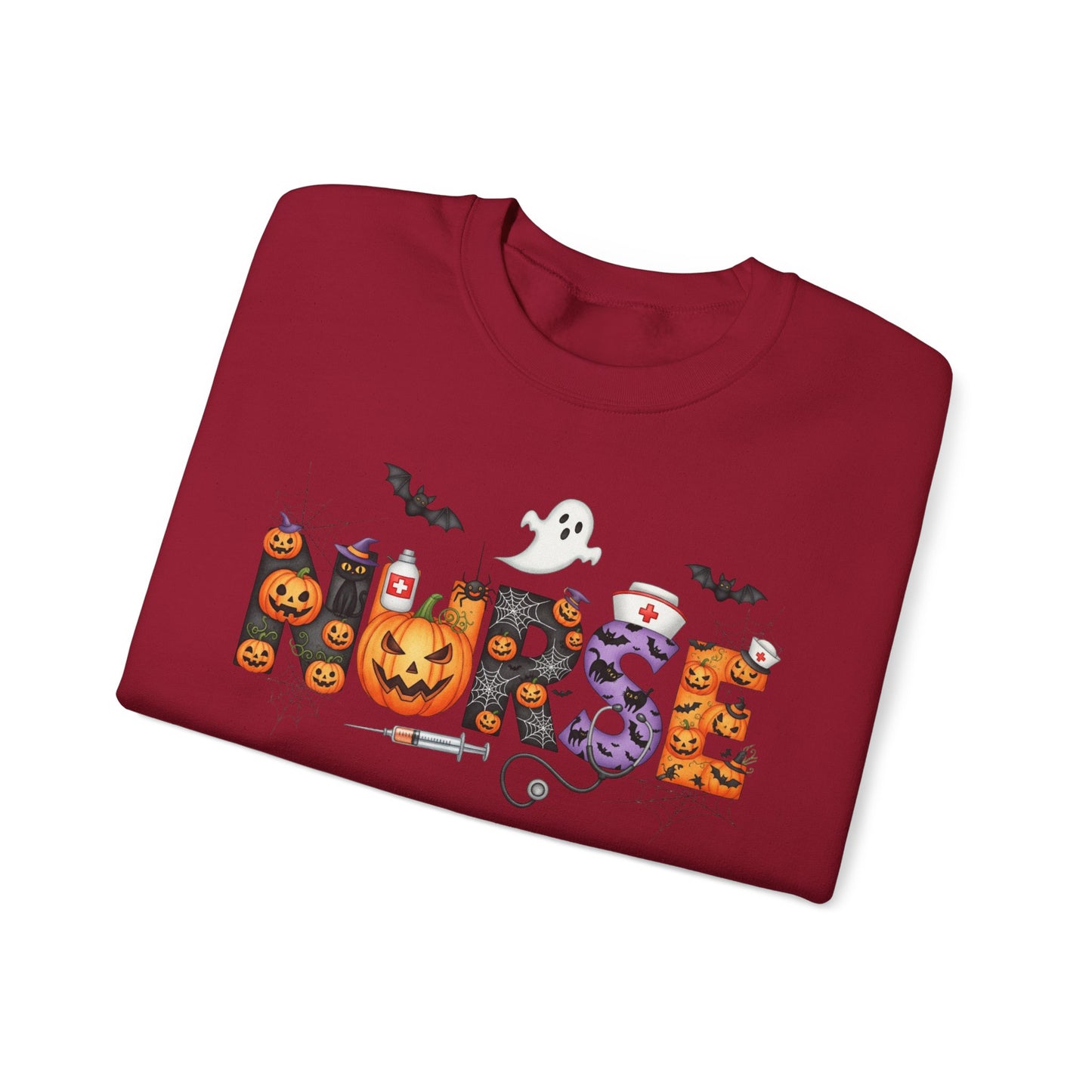 Sweatshirt - Nurse / Halloween - Nurse w Halloween Decor (01a)