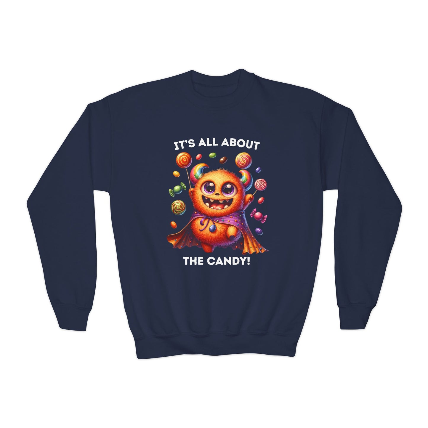 Sweatshirt - Halloween / Monster - It's all about the Candy! (01a)