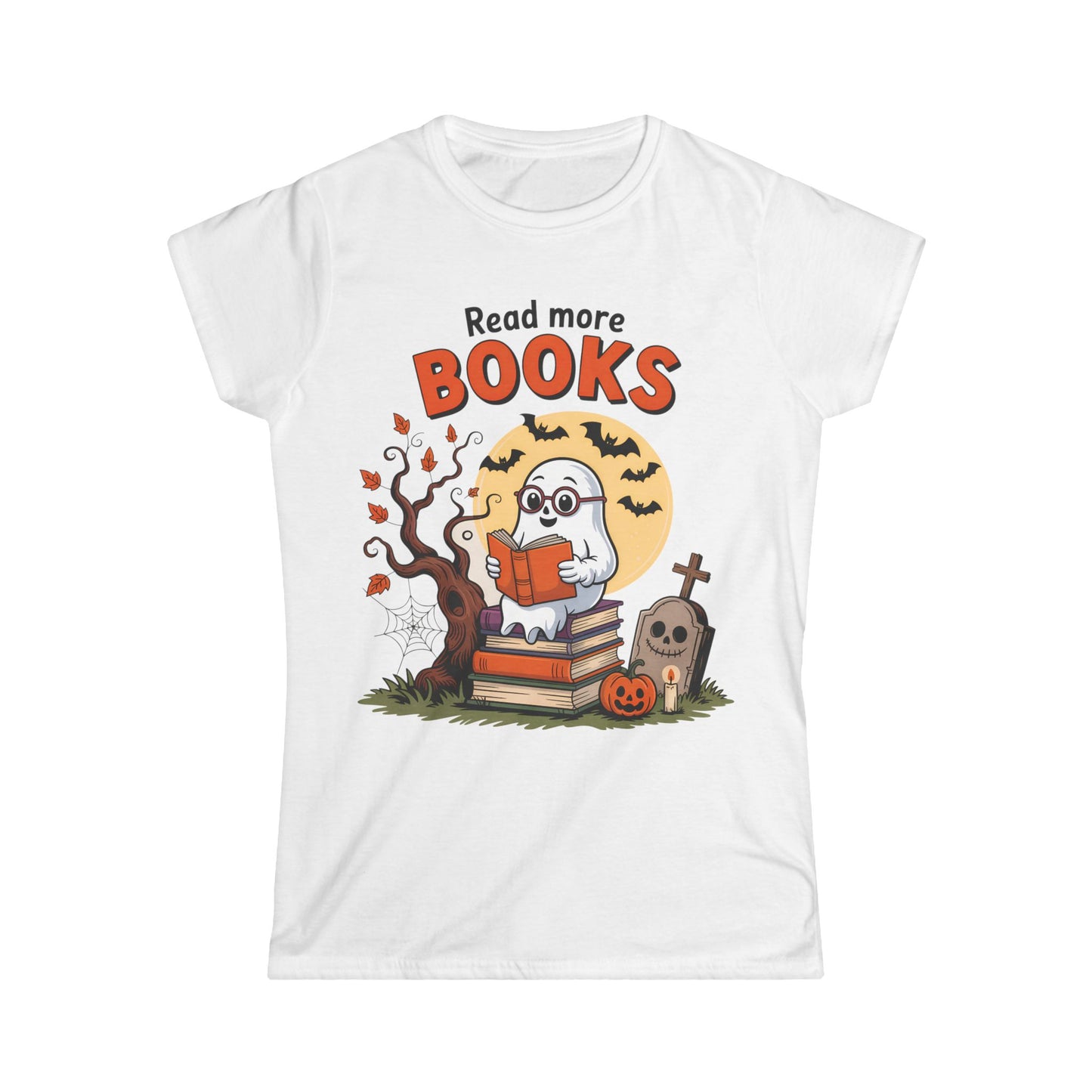 Female T-Shirt - Teacher / Halloween - Read More Books (01a)