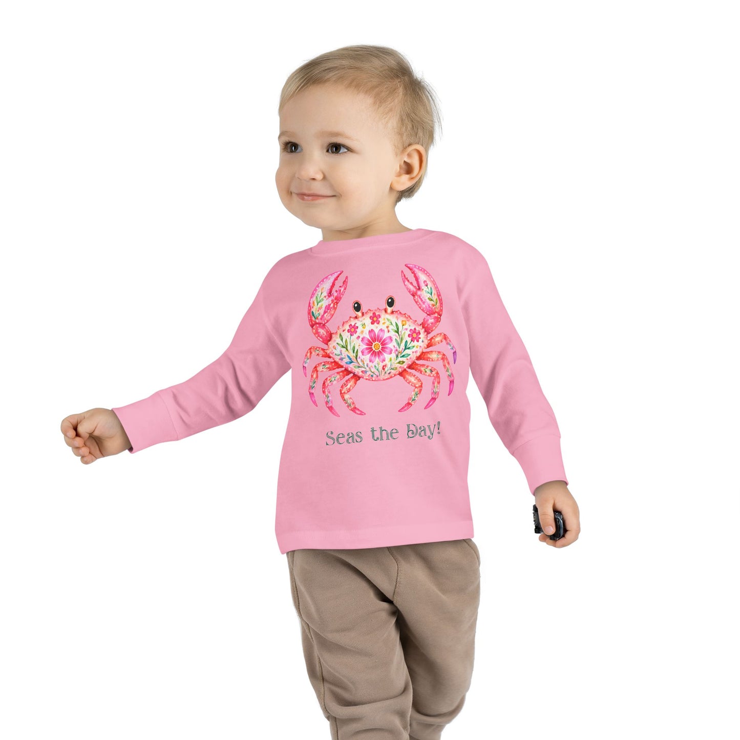 Toddler LS Tee - Animal - Seas the Day Crab (01)
