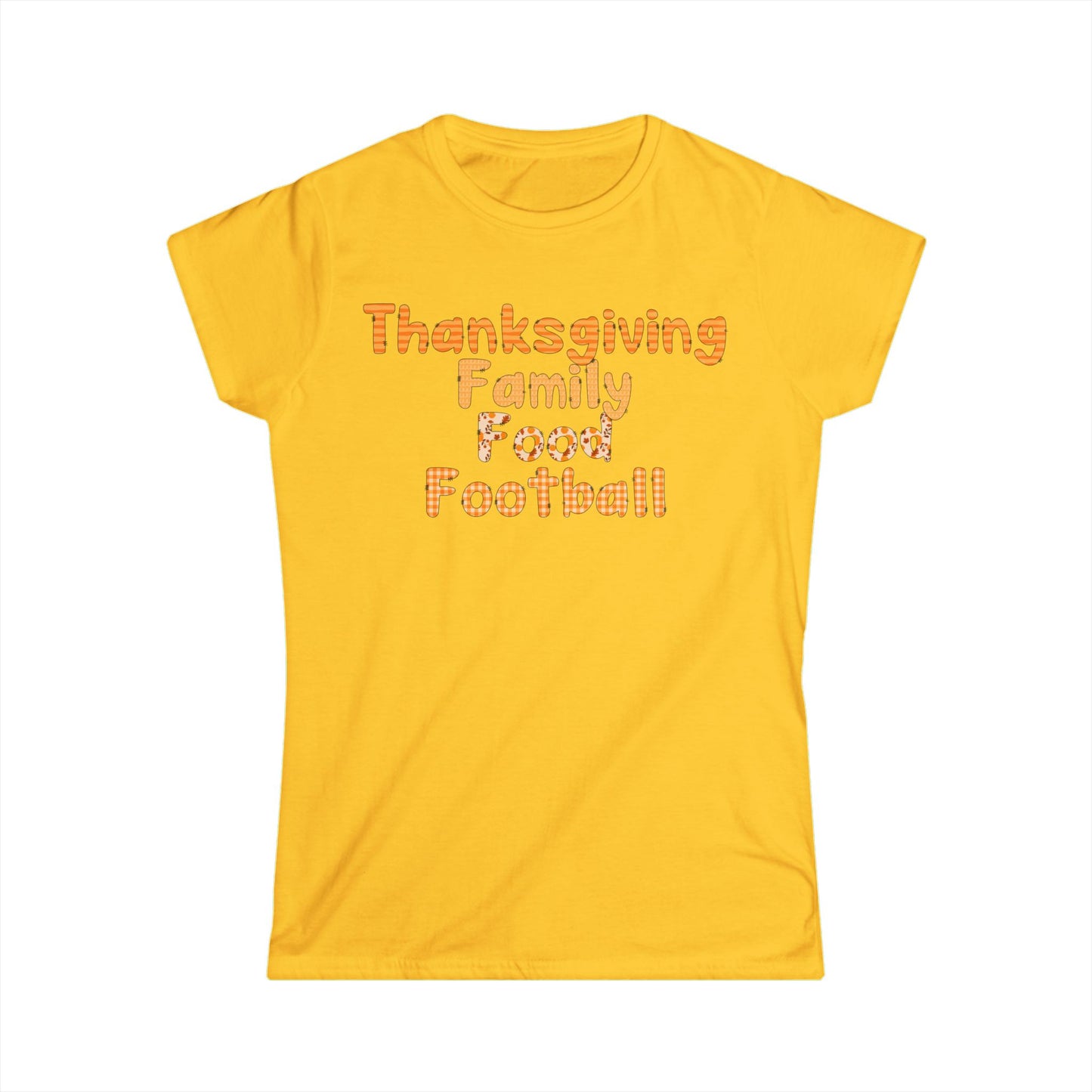 Female T-Shirt - Thanksgiving - Family Food Football (01a)