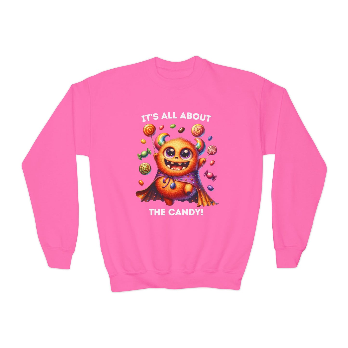 Sweatshirt - Halloween / Monster - It's all about the Candy! (01a)