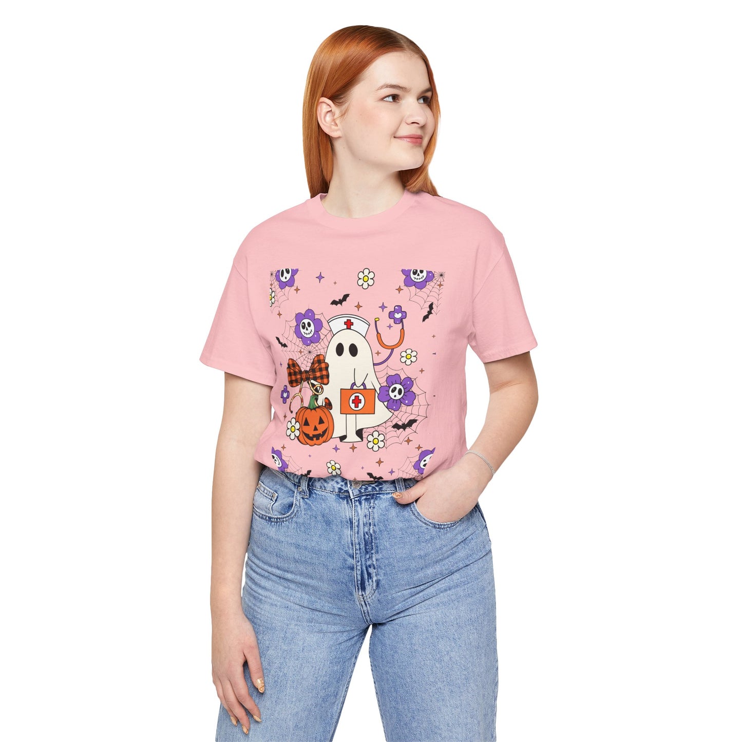 T-Shirt - Medical / Halloween Ghost with Medical Stuff (01a)