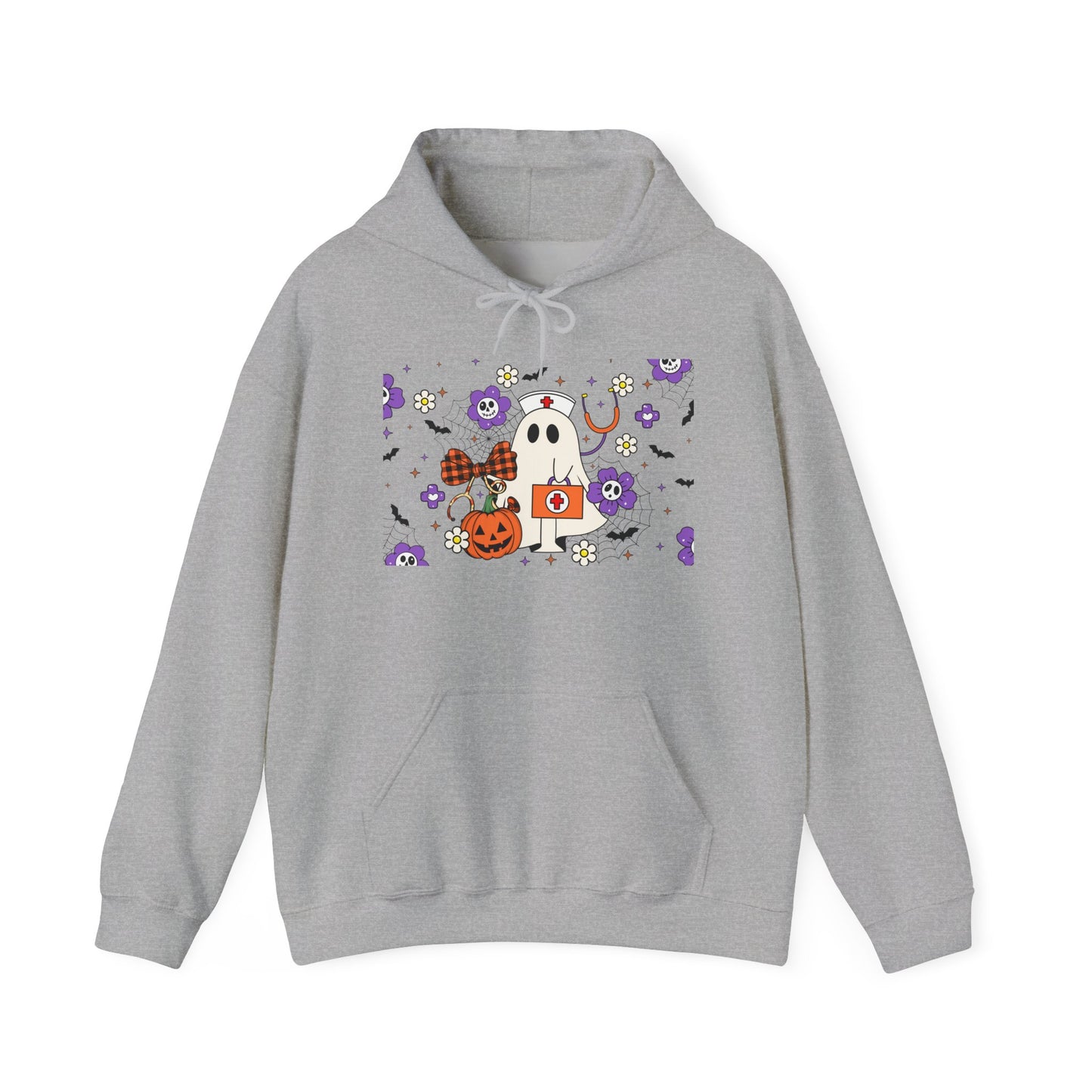 Heavy Blend Hoodie - Medical / Halloween Ghost with Medical Stuff (01a)