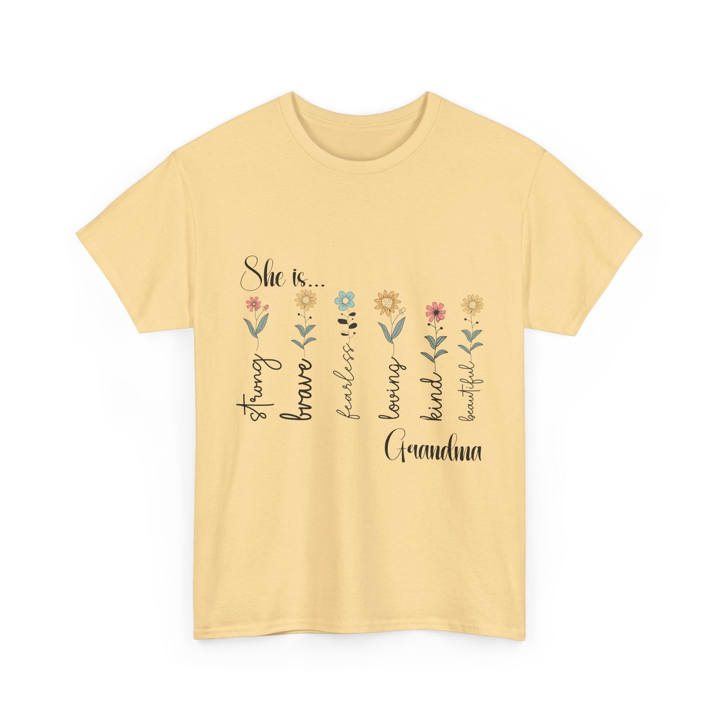 T-Shirt – Grandma - Strong, Brave, Beautiful Floral Design