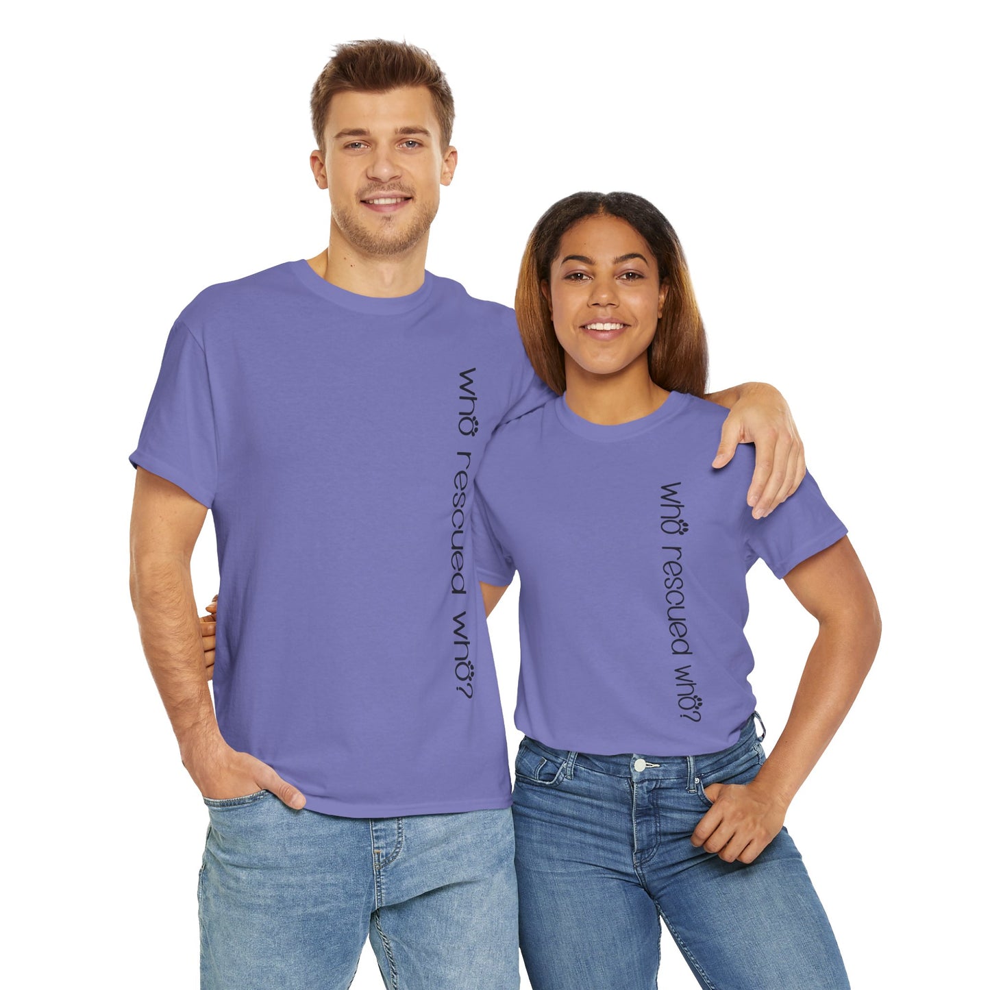T-Shirt - Animal Lover - 'Who Rescued Who?'