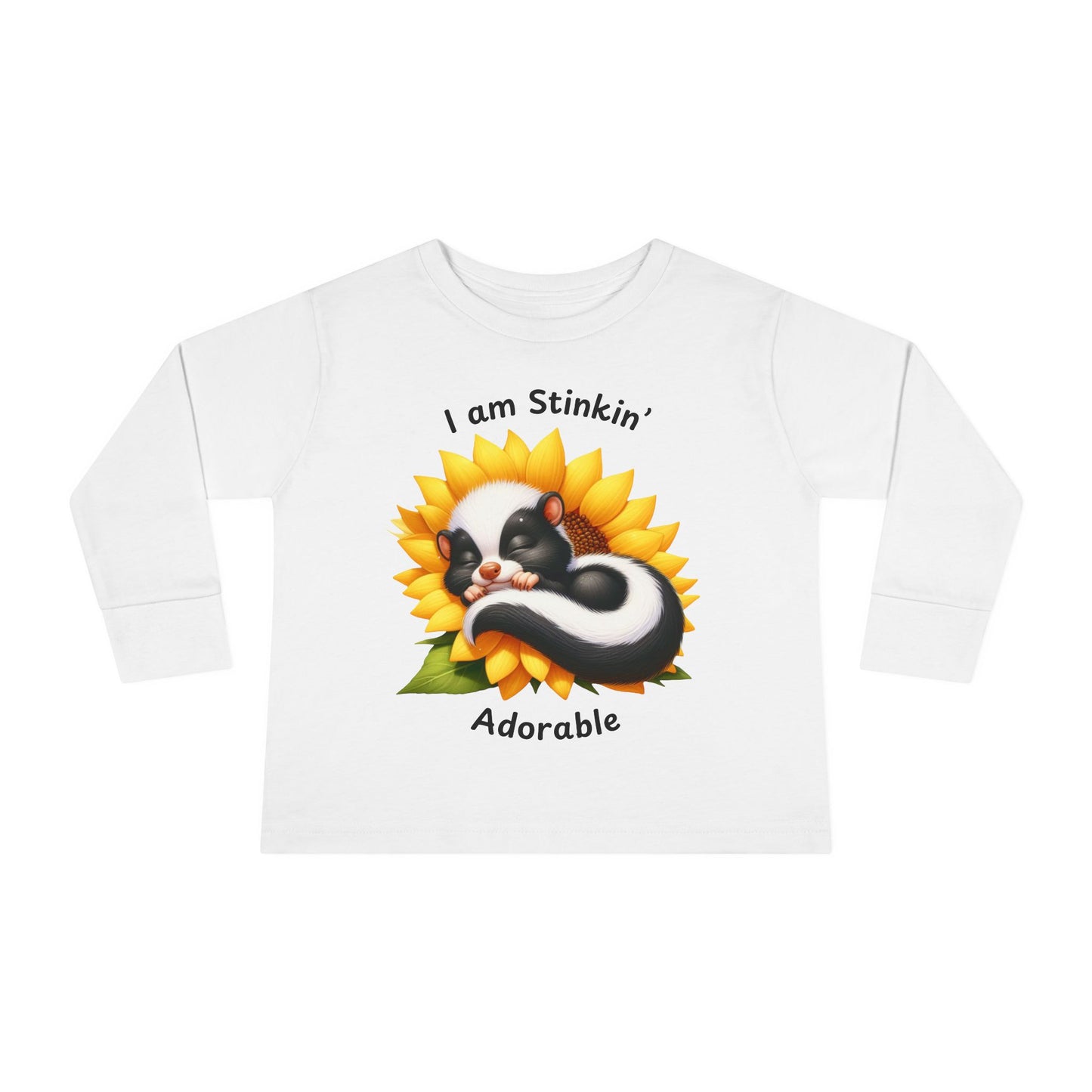 Toddler Long Sleeve Tee - Stinkin' Adorable with Skunk (2)