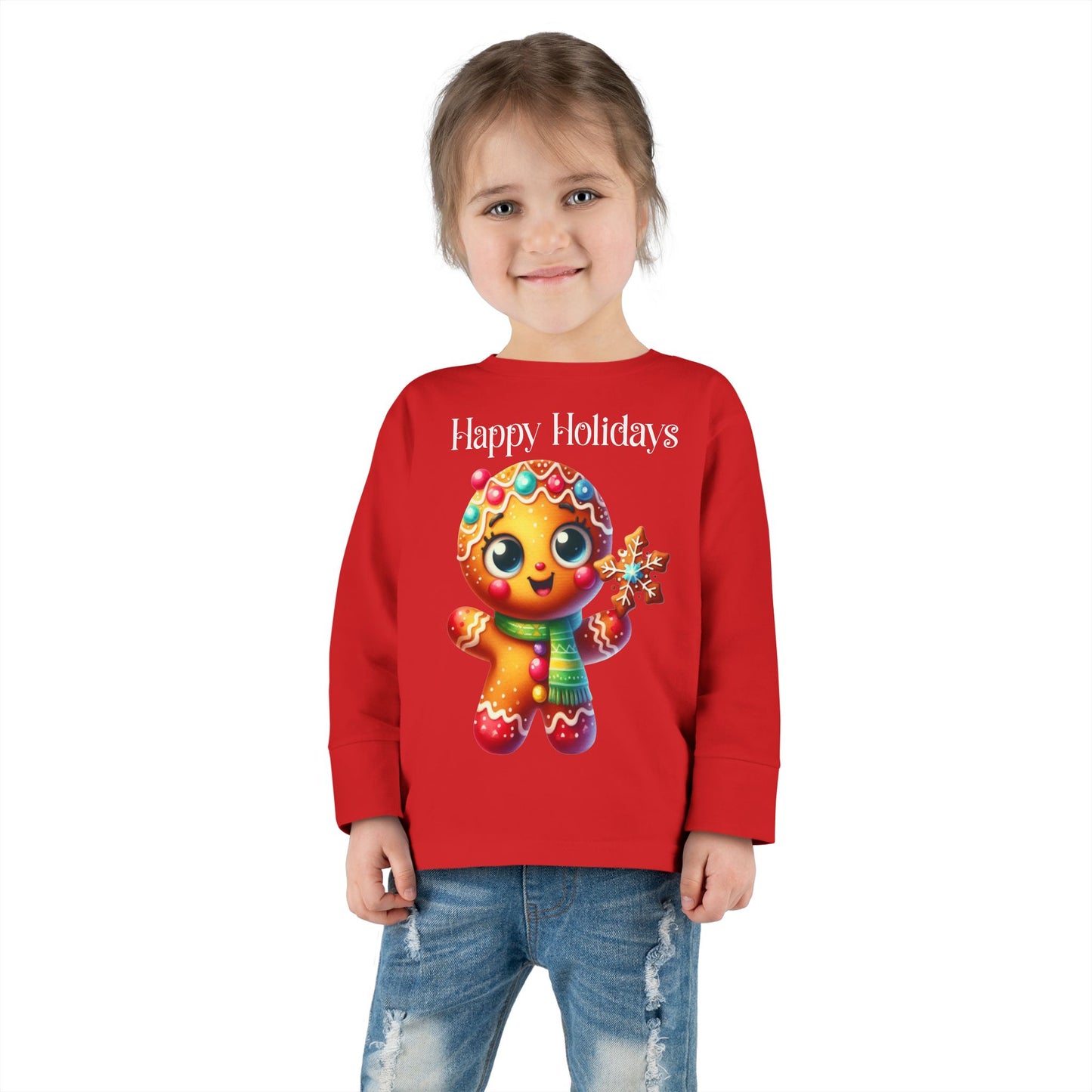 Toddler LS Tee - Christmas - Gingerbread - Merry Christmas (03a)