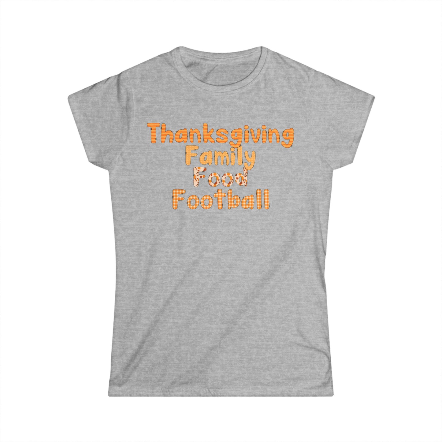 Female T-Shirt - Thanksgiving - Family Food Football (01a)