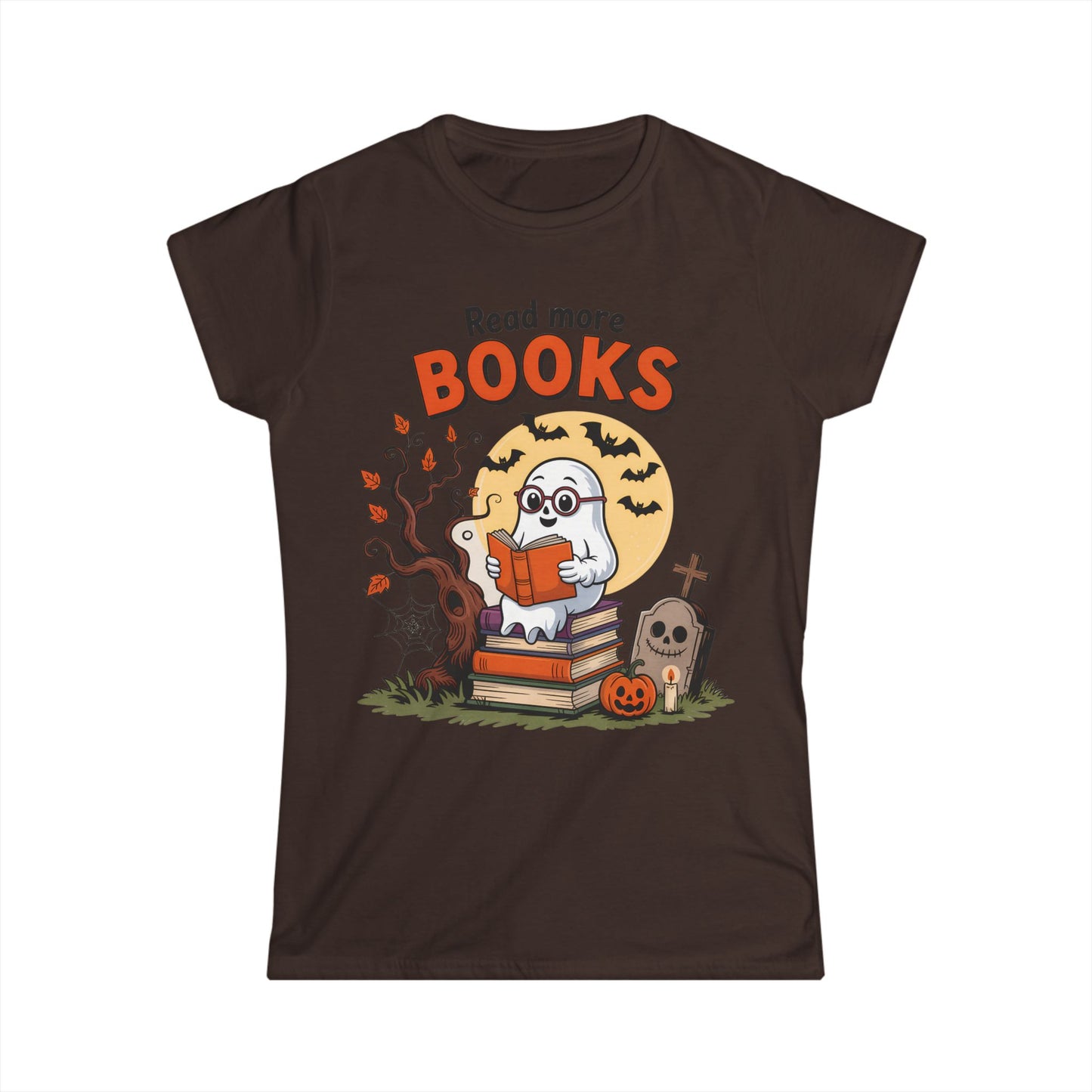 Female T-Shirt - Teacher / Halloween - Read More Books (01a)