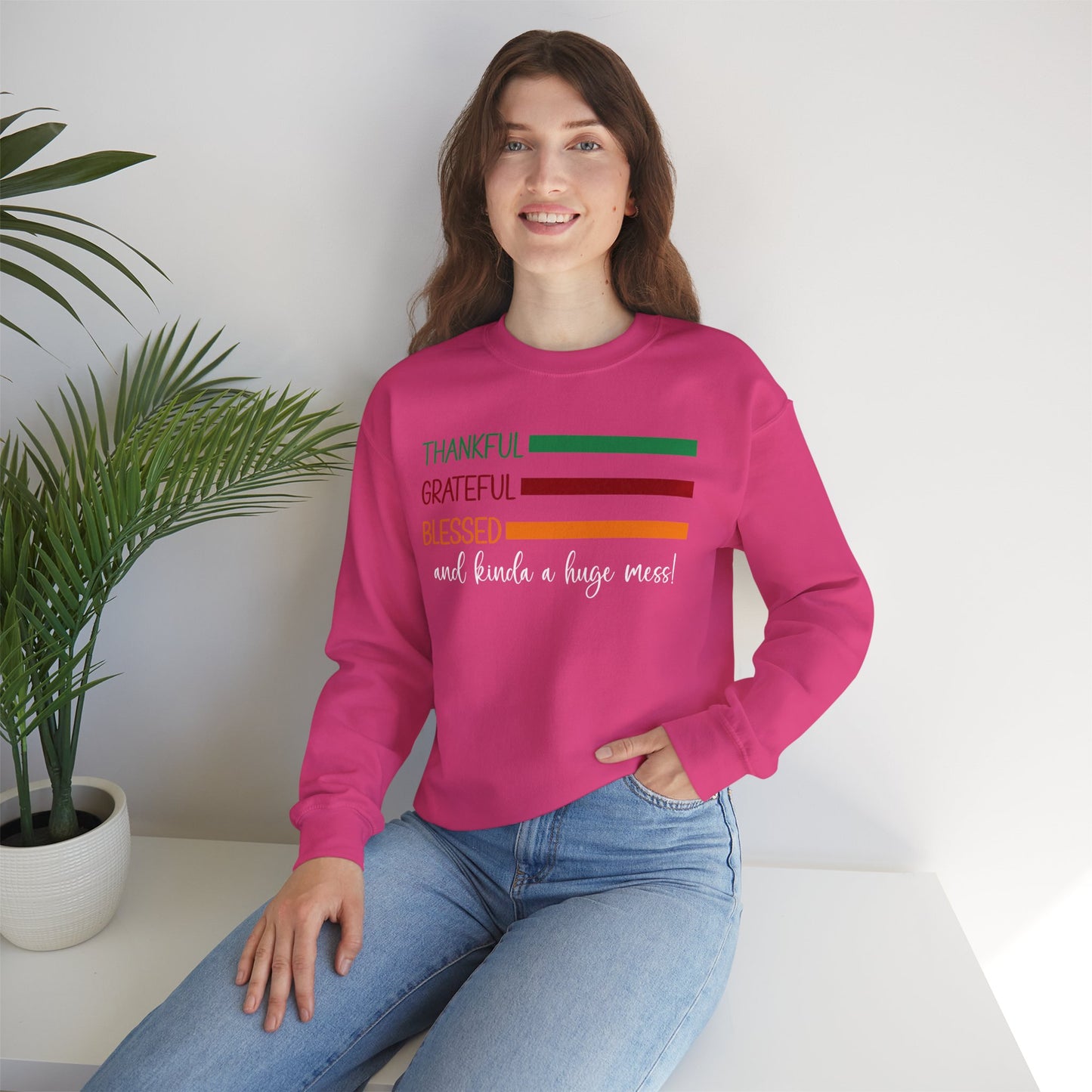 Sweatshirt - Christian - Thankful Grateful Blessed & a Mess (1a)
