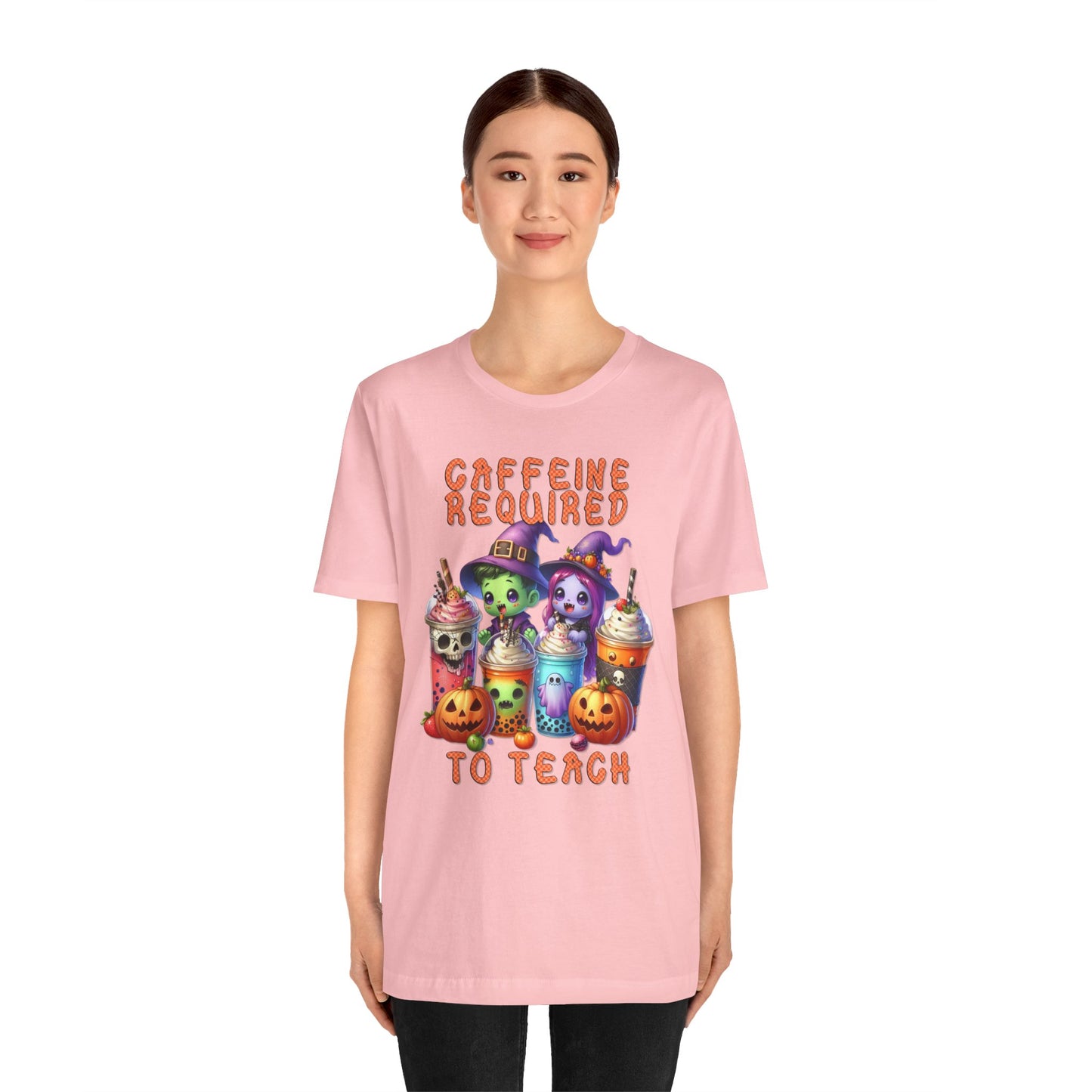 T-Shirt - Teacher / Halloween - Caffeine required to teach (01a)