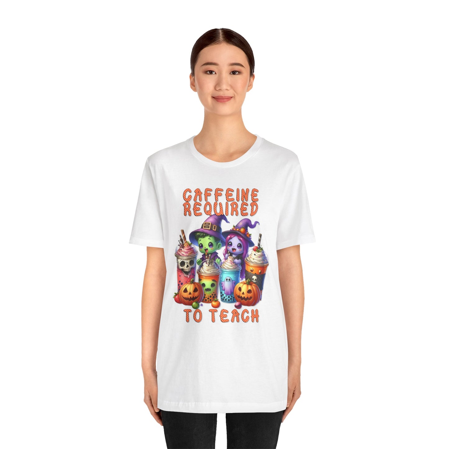 T-Shirt - Teacher / Halloween - Caffeine required to teach (01a)