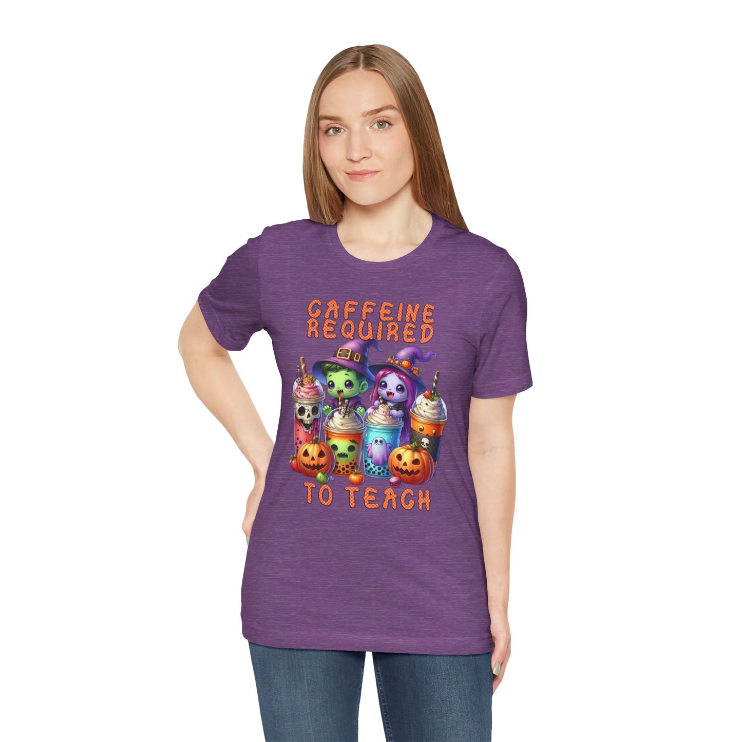 T-Shirt - Teacher / Halloween - Caffeine required to teach (01a)