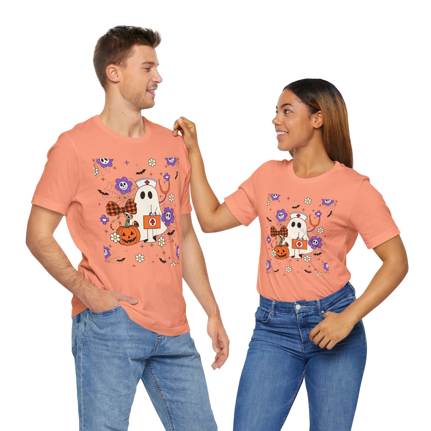 T-Shirt - Medical / Halloween Ghost with Medical Stuff (01a)