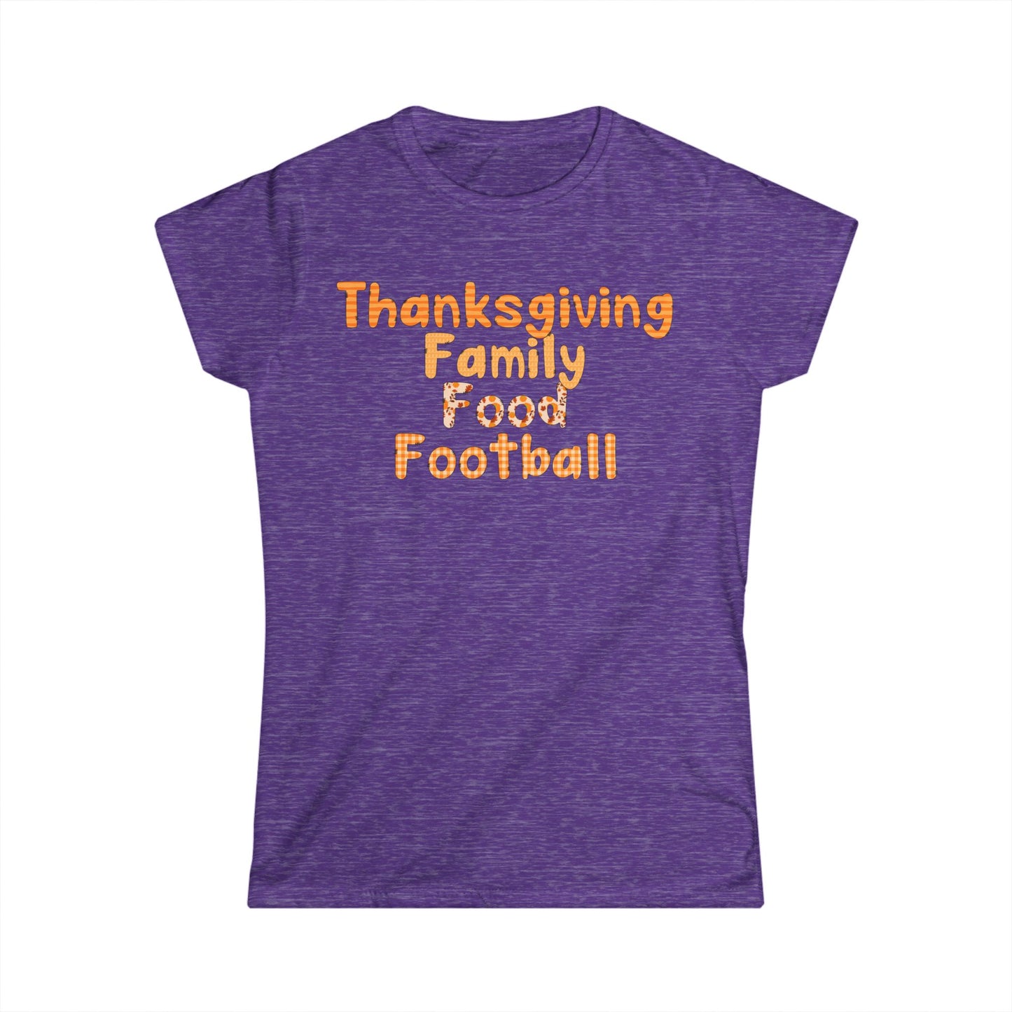 Female T-Shirt - Thanksgiving - Family Food Football (01a)
