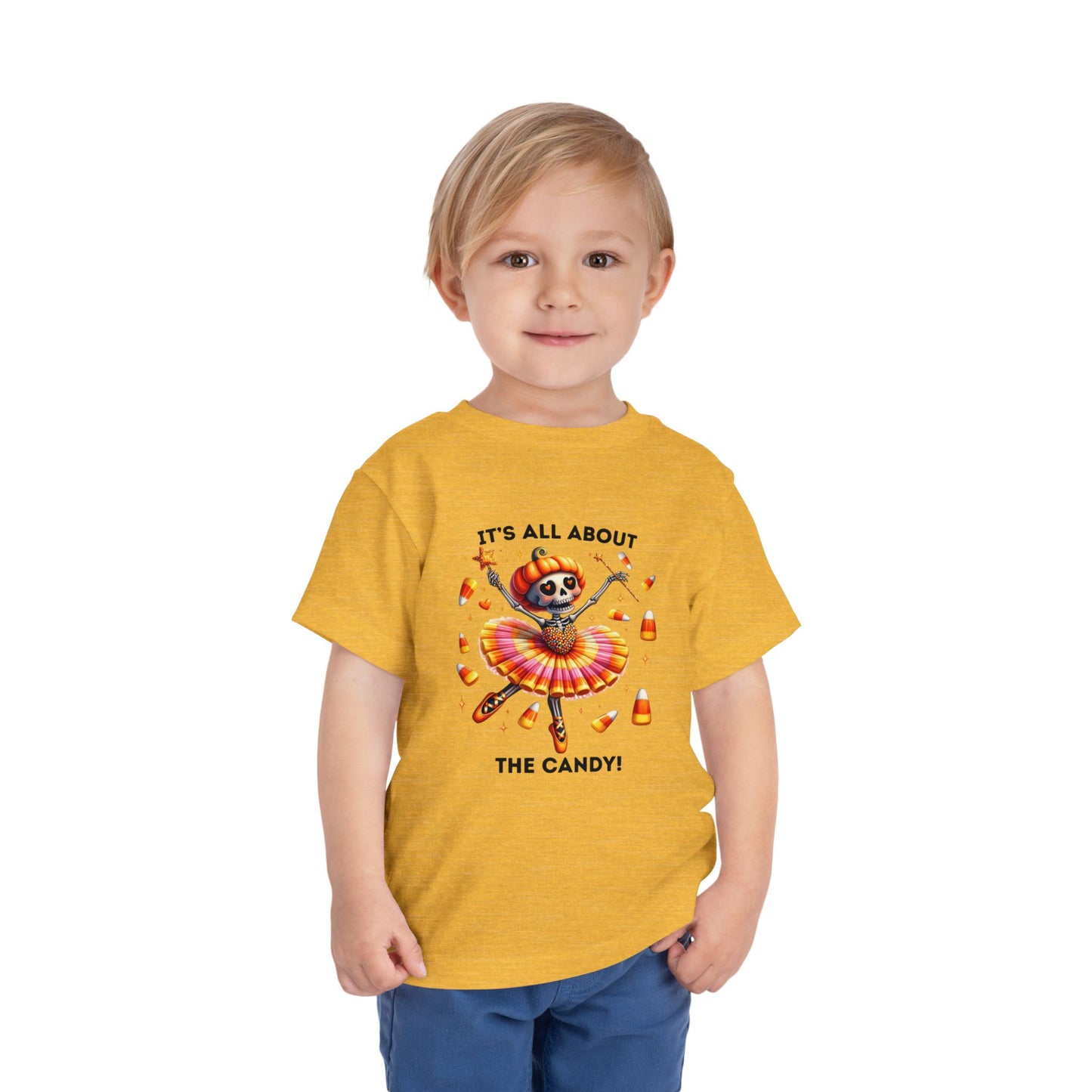 Toddler Tee - Halloween / Ballet Skeleton - It's all about the Candy! (01a)