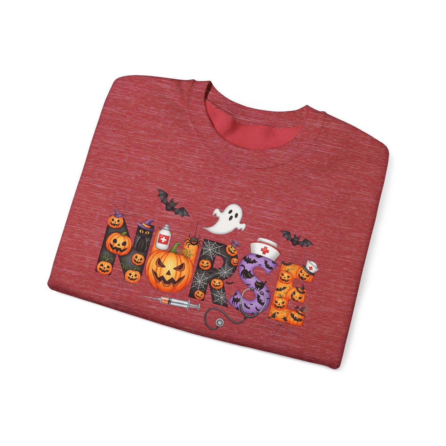 Sweatshirt - Nurse / Halloween - Nurse w Halloween Decor (01a)