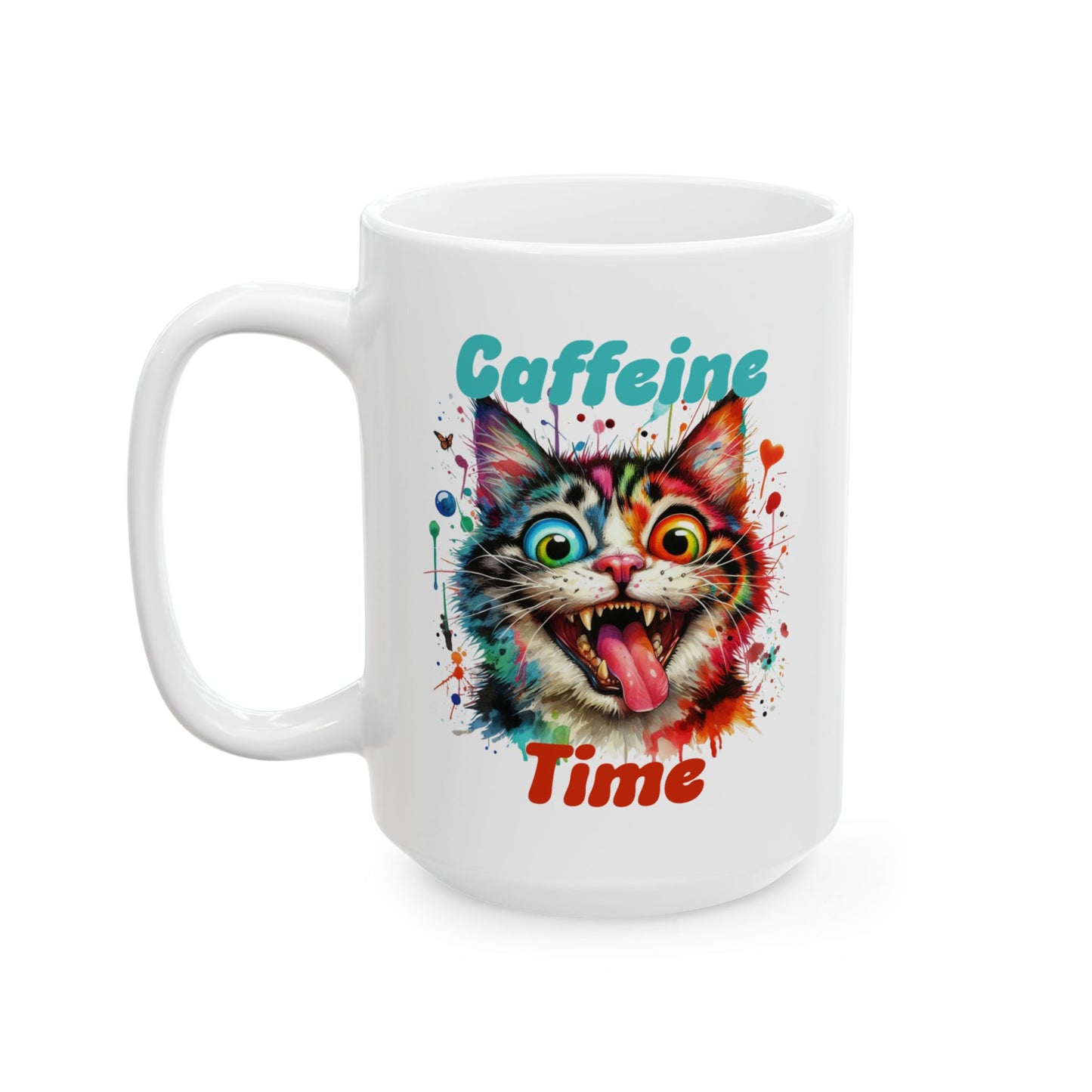 Ceramic Mug - Caffeine Time with cat (1)