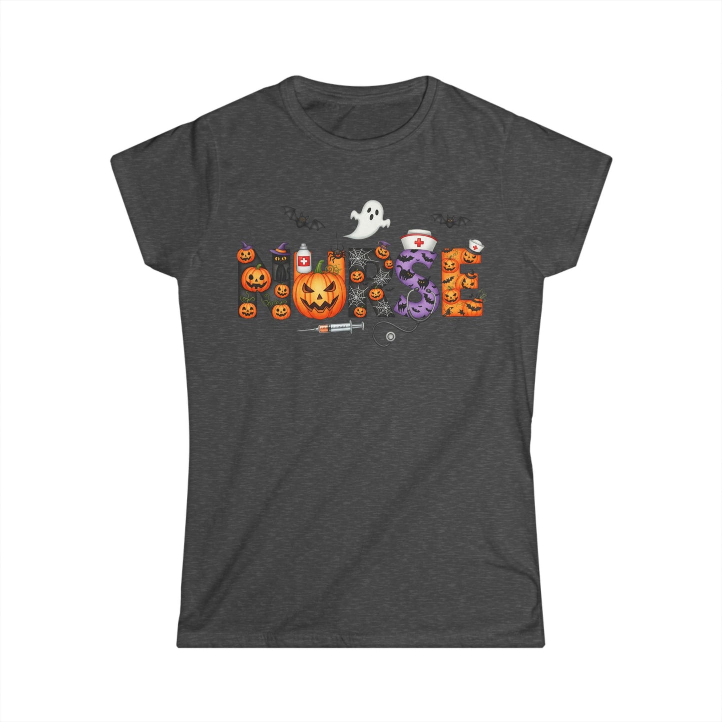 Female T-Shirt - Nurse / Halloween - Nurse w Halloween Decor (01a)