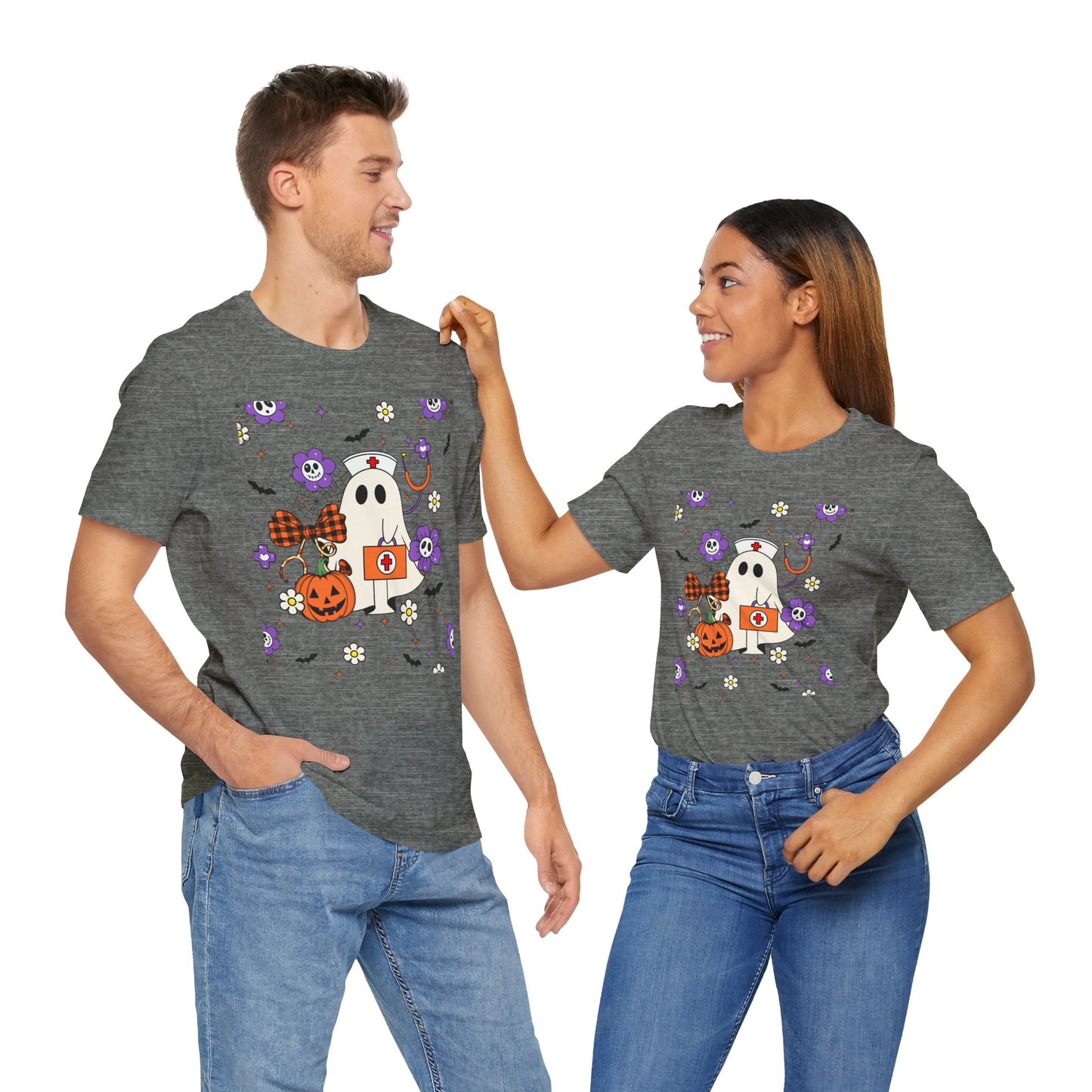 T-Shirt - Medical / Halloween Ghost with Medical Stuff (01a)