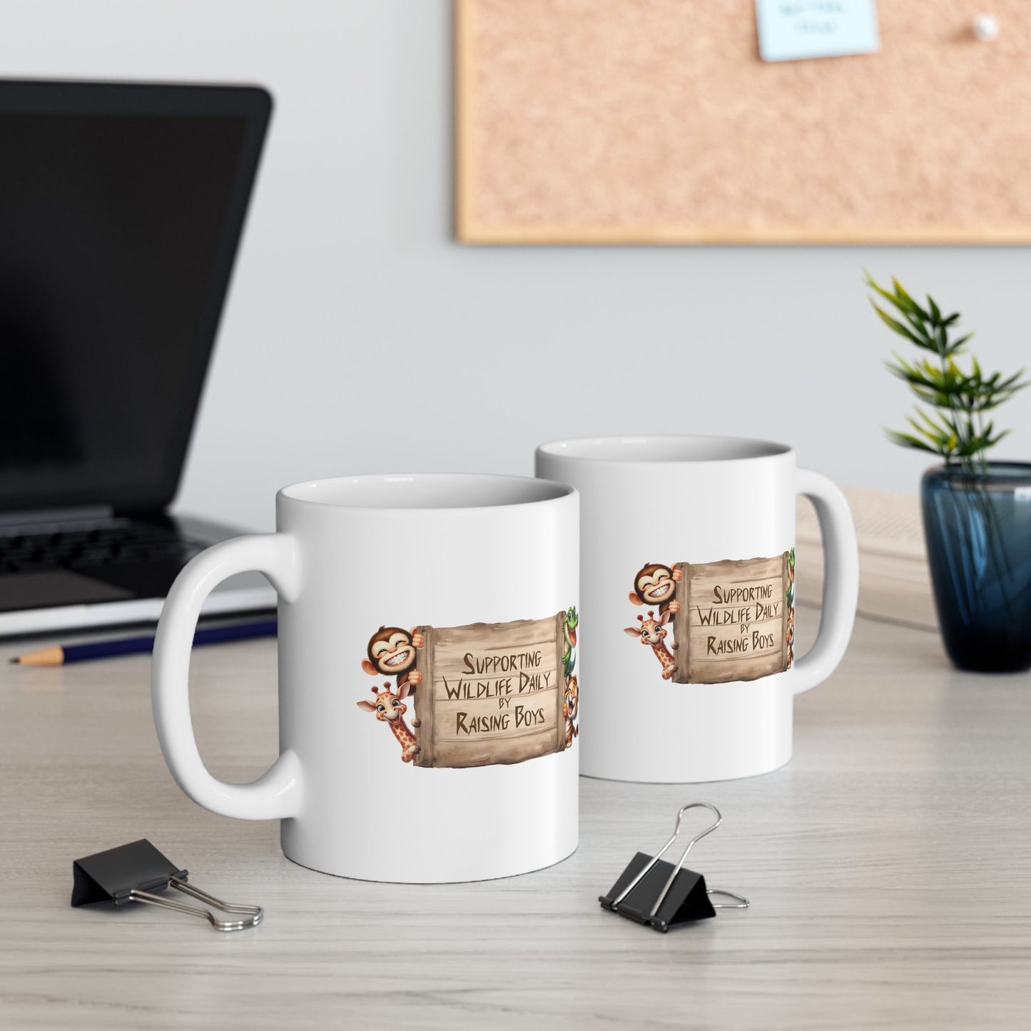 Ceramic Mug - Supporting Wildlife Daily by Raising Boys