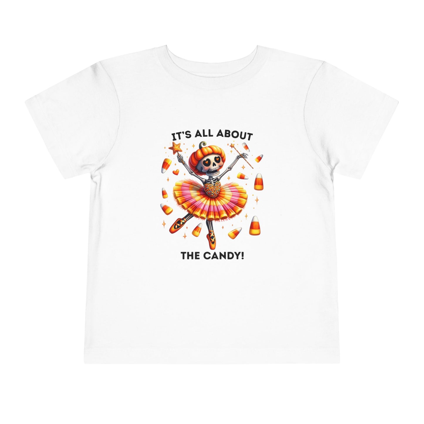 Toddler Tee - Halloween / Ballet Skeleton - It's all about the Candy! (01a)