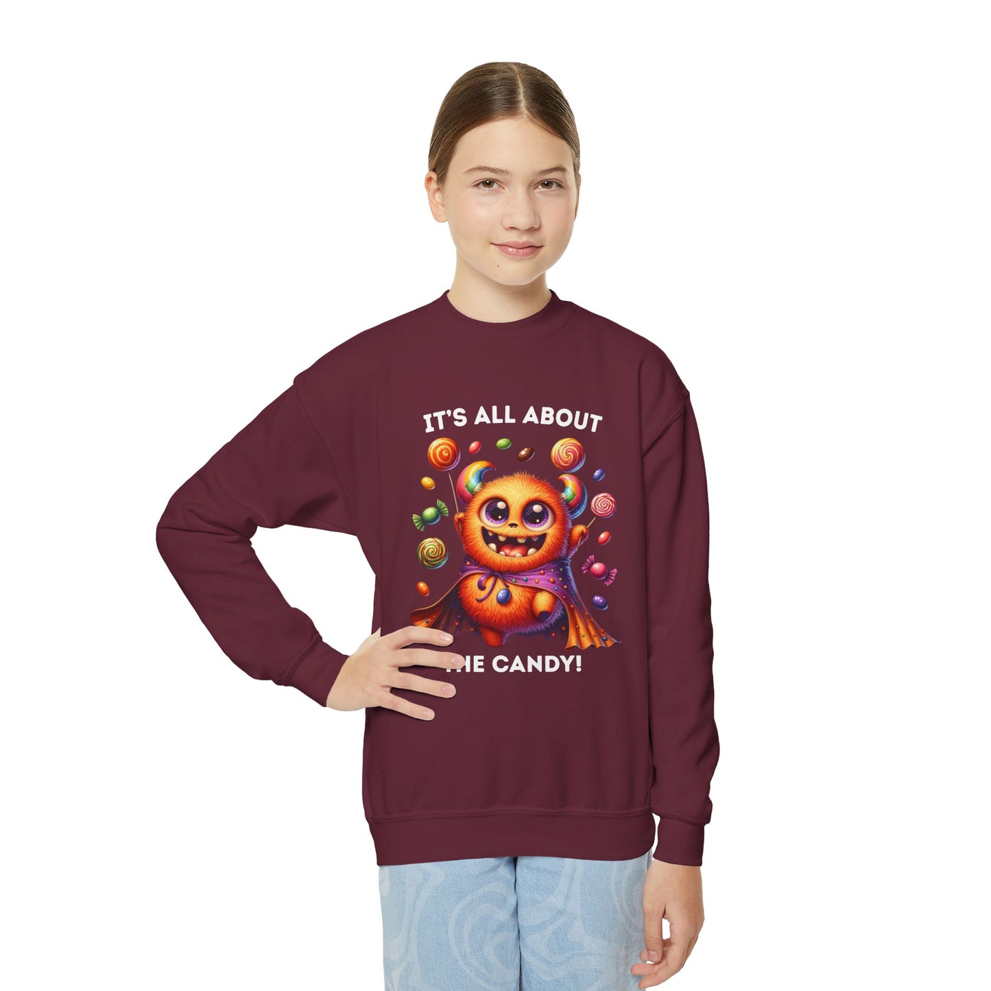 Sweatshirt - Halloween / Monster - It's all about the Candy! (01a)