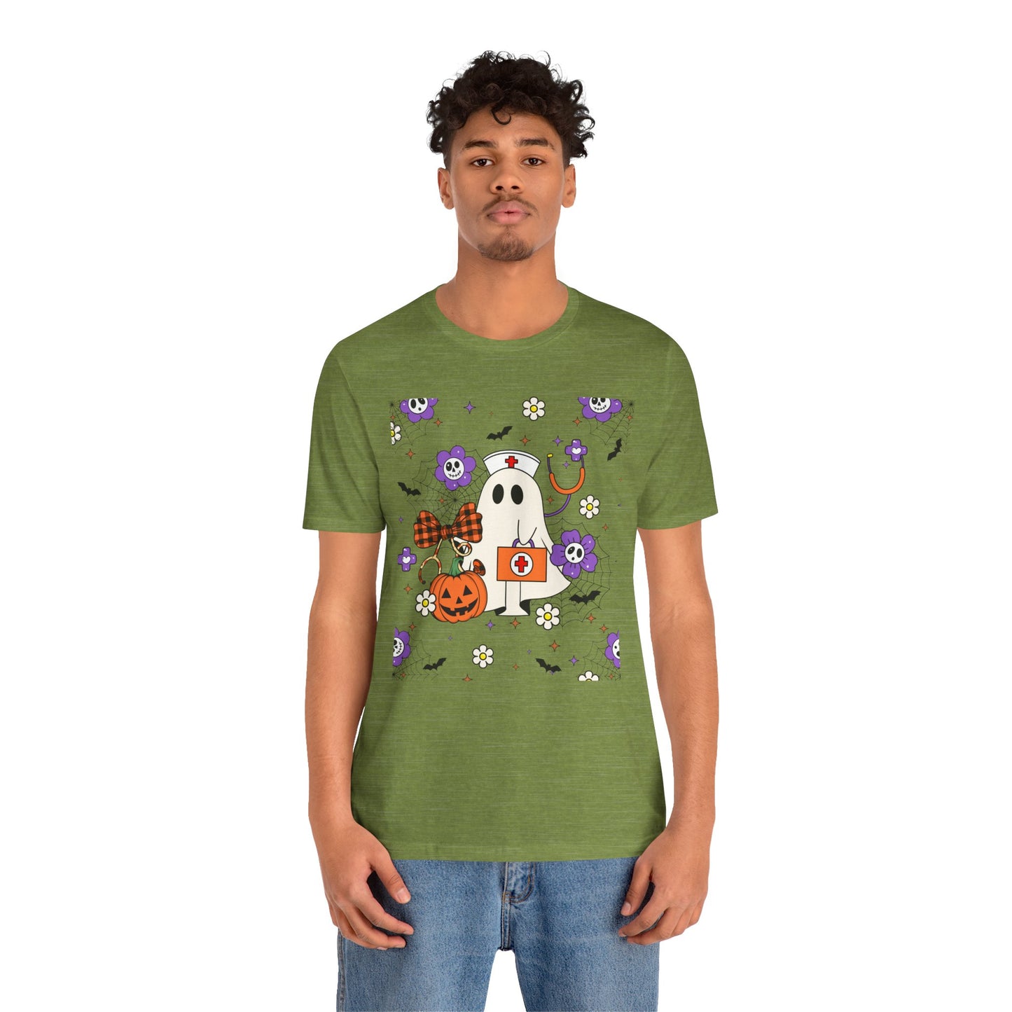 T-Shirt - Medical / Halloween Ghost with Medical Stuff (01a)