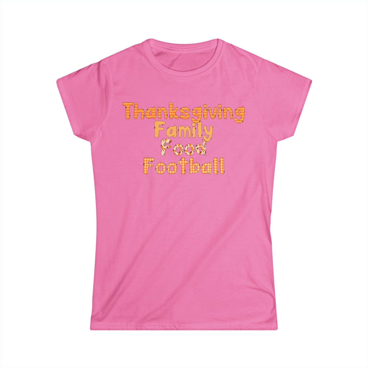Female T-Shirt - Thanksgiving - Family Food Football (01a)