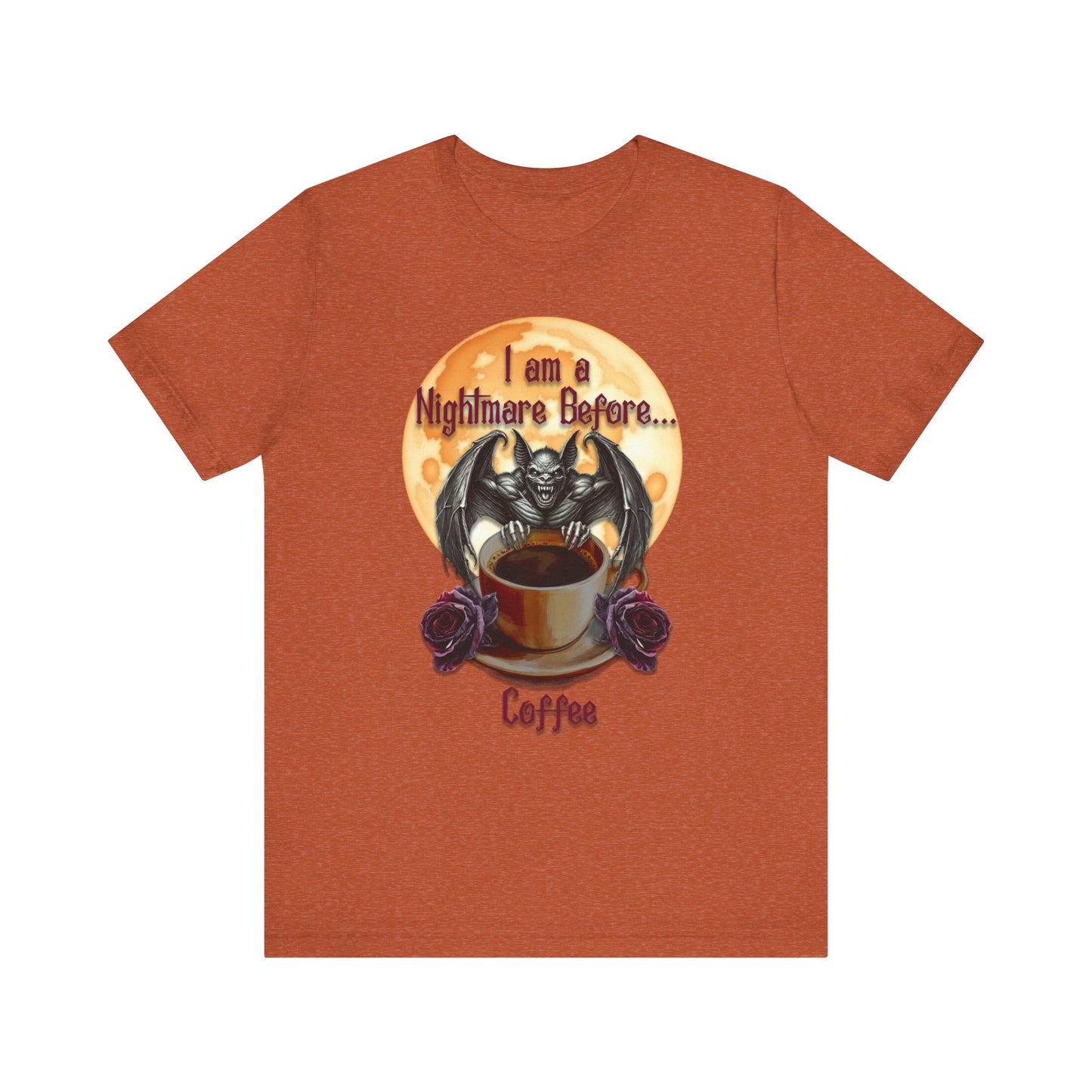 T-shirt - Halloween - Nightmare Before Coffee (1a) - Front Only