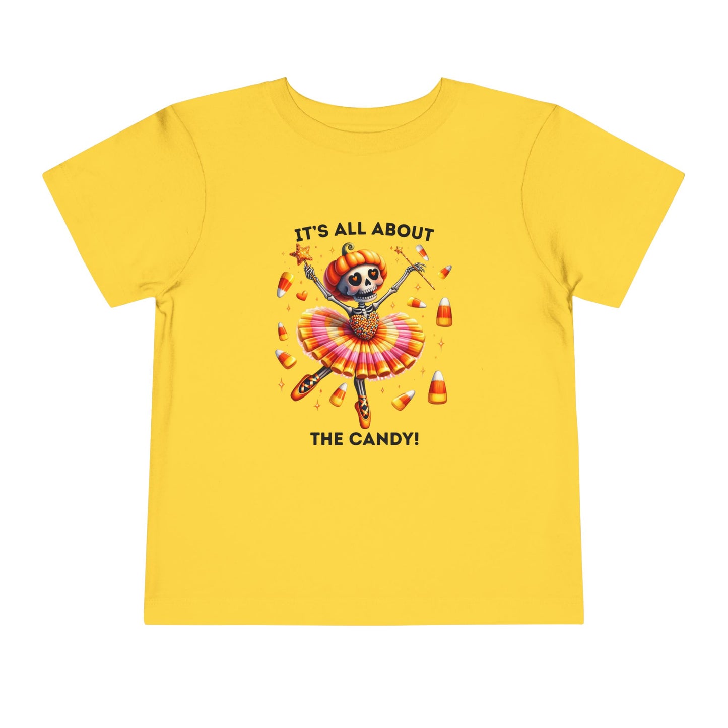 Toddler Tee - Halloween / Ballet Skeleton - It's all about the Candy! (01a)