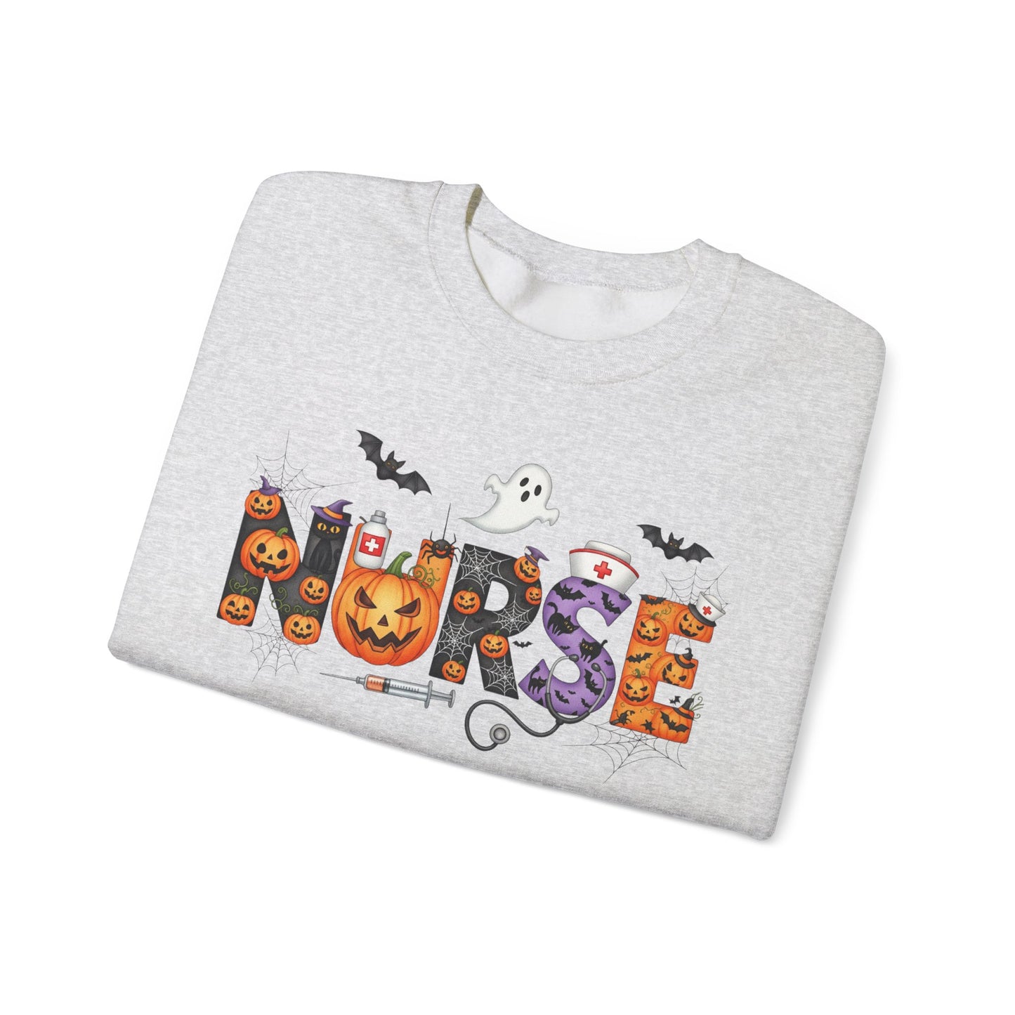Sweatshirt - Nurse / Halloween - Nurse w Halloween Decor (01a)