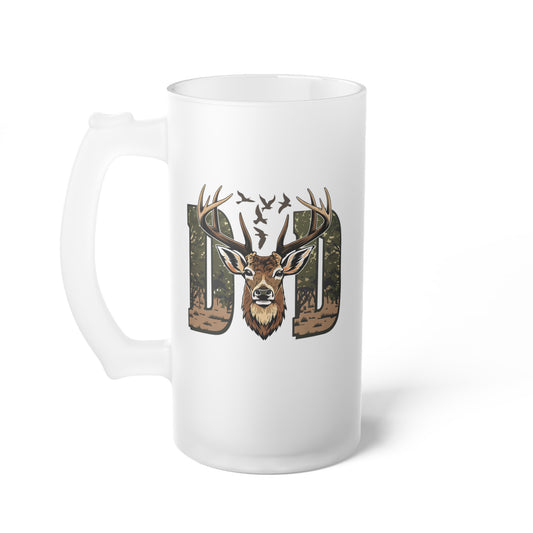 Frosted Glass Beer Mug - Dad - Hunting Dad (1)