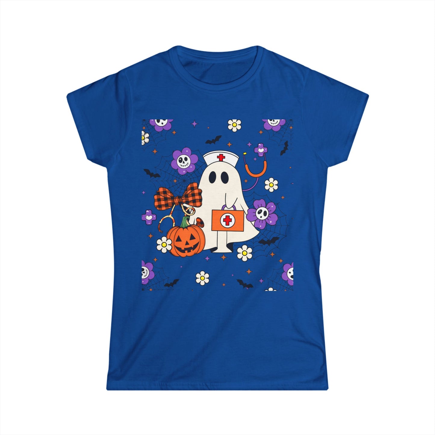 Female T-Shirt -Medical / Halloween Ghost with Medical Stuff (01a)