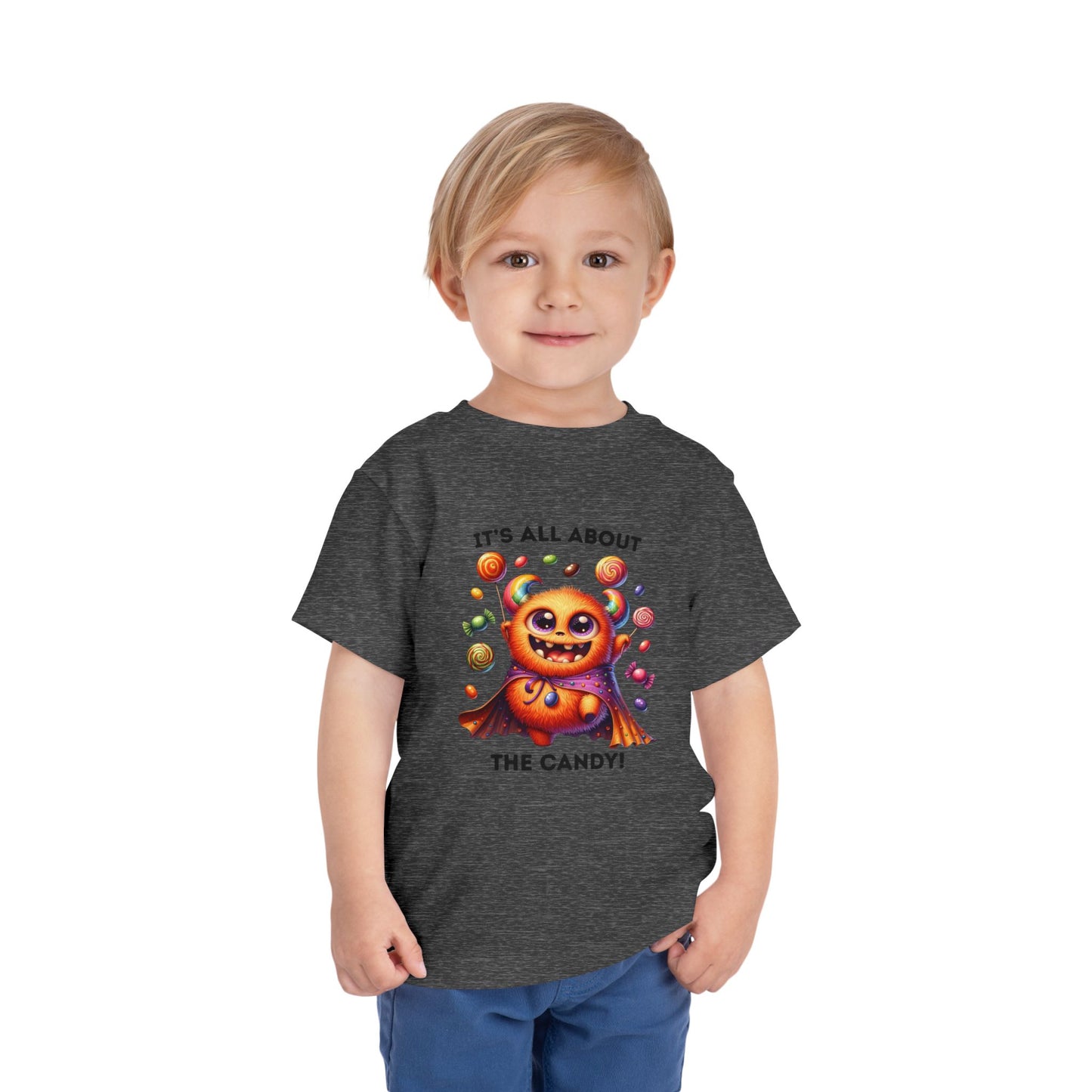 Toddler Tee - Halloween / Monster - It's all about the Candy! (01a)