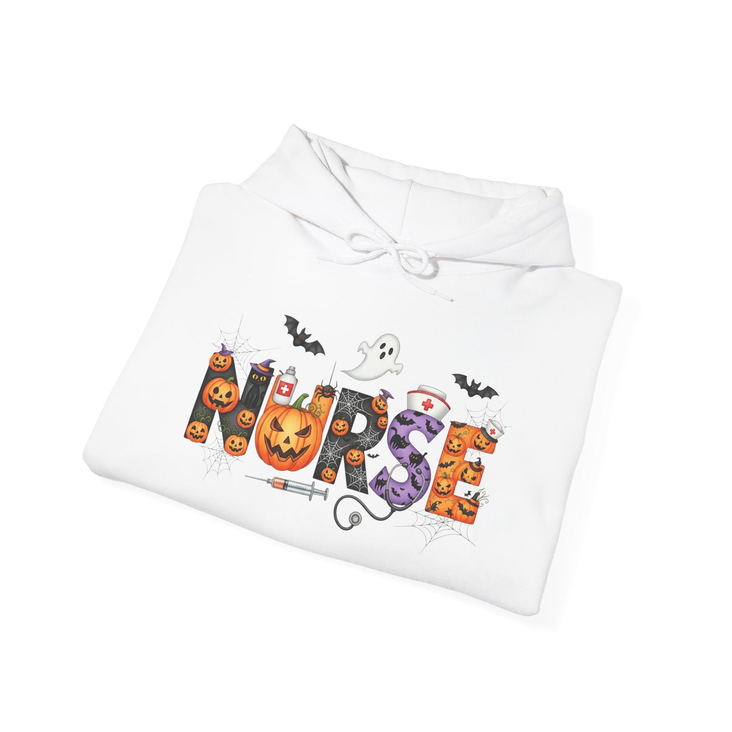 Heavy Blend Hoodie - Nurse / Halloween - Nurse w Halloween Decor (01a)