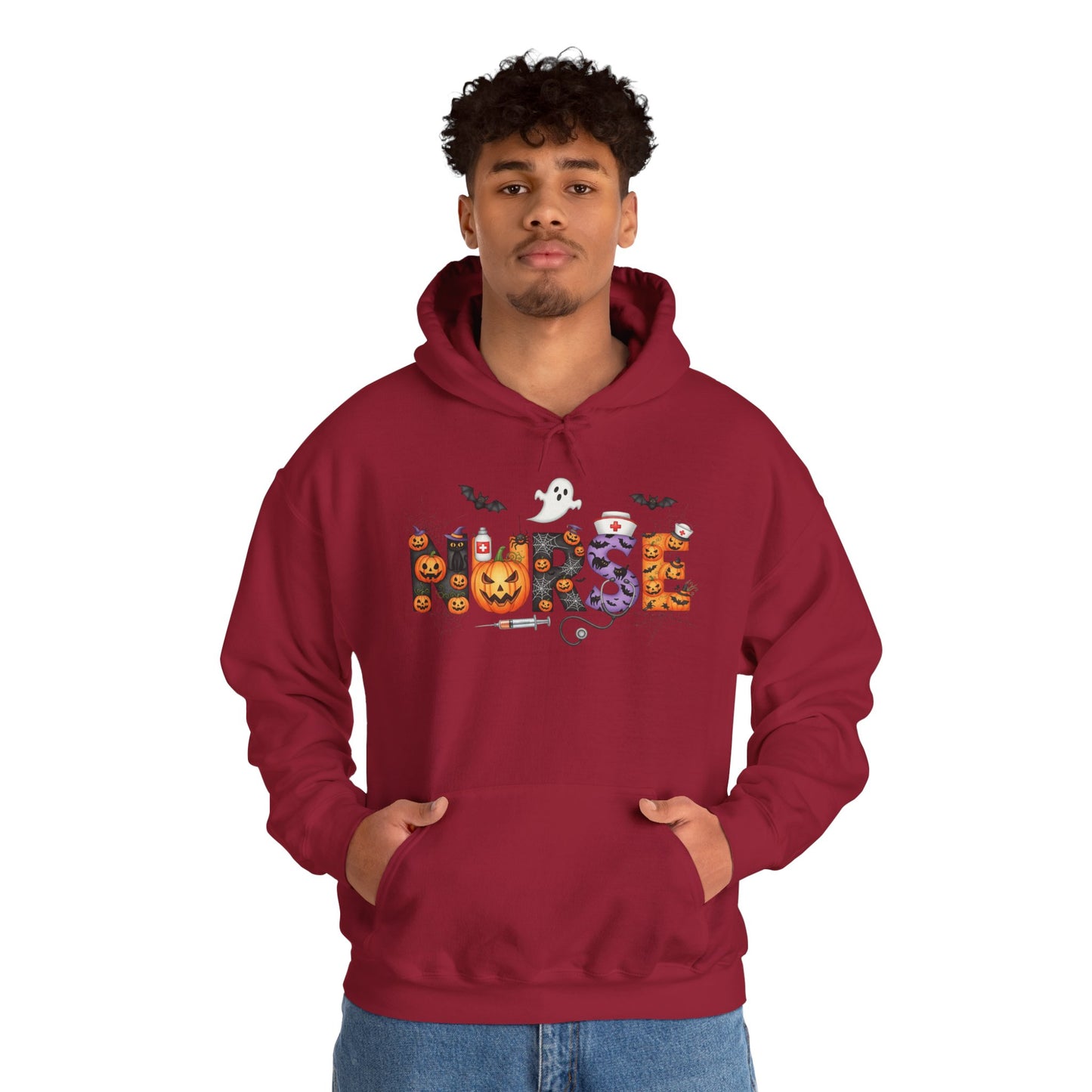 Heavy Blend Hoodie - Nurse / Halloween - Nurse w Halloween Decor (01a)