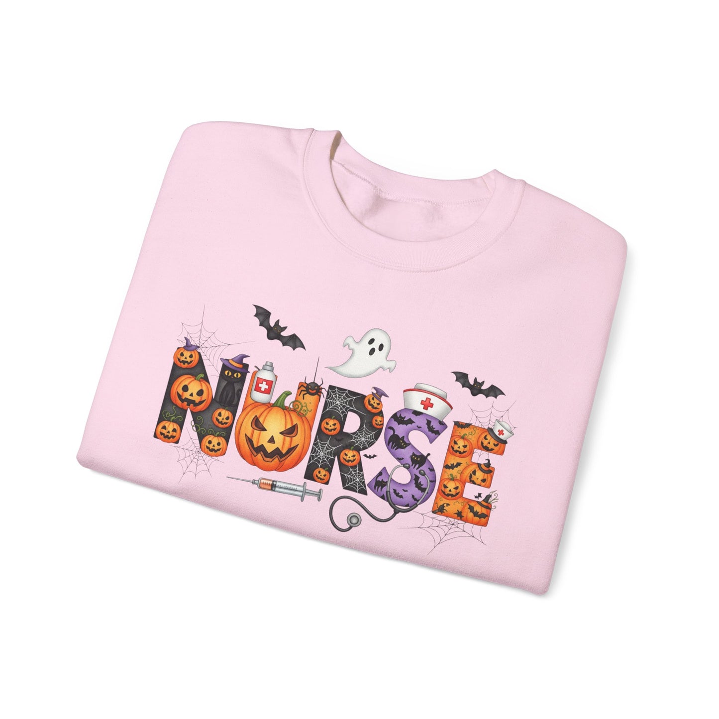 Sweatshirt - Nurse / Halloween - Nurse w Halloween Decor (01a)
