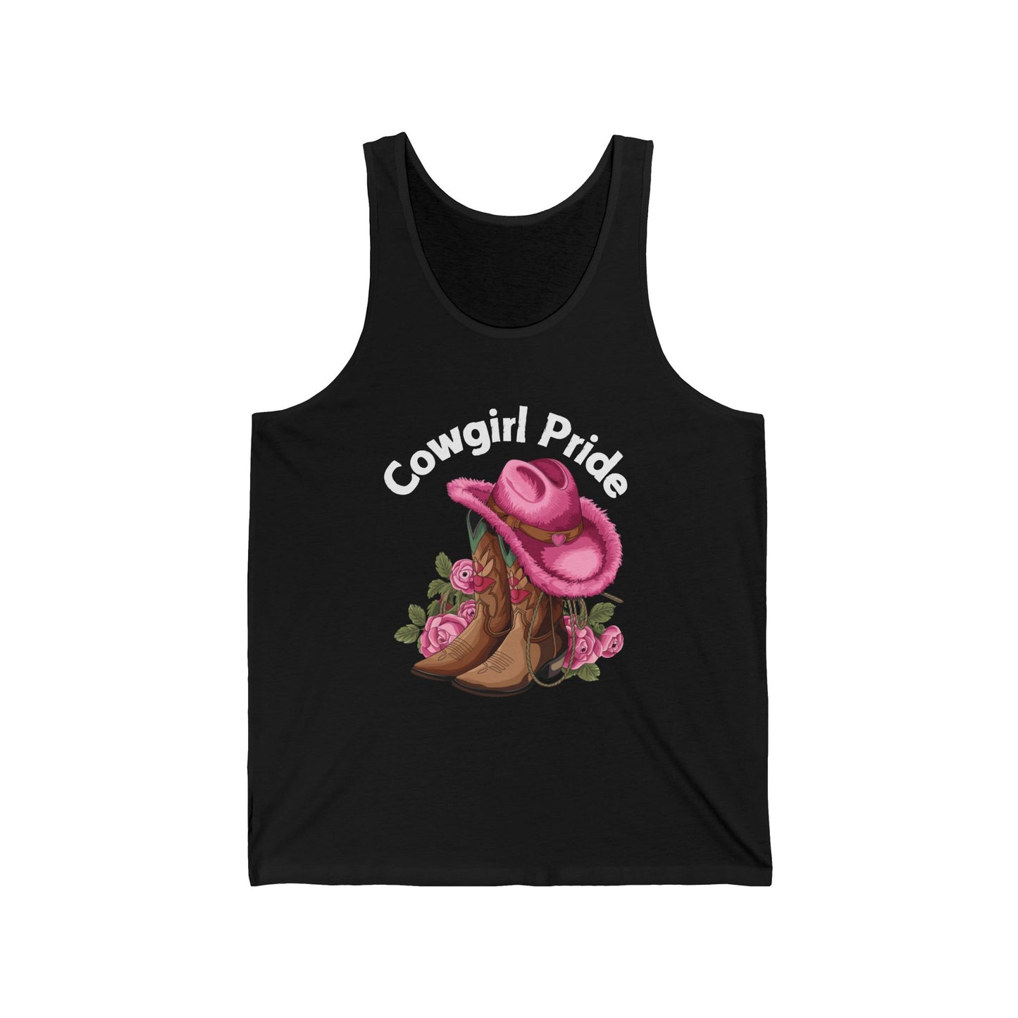 Female Tank Top - Cowgirl Pride (1) - White Text